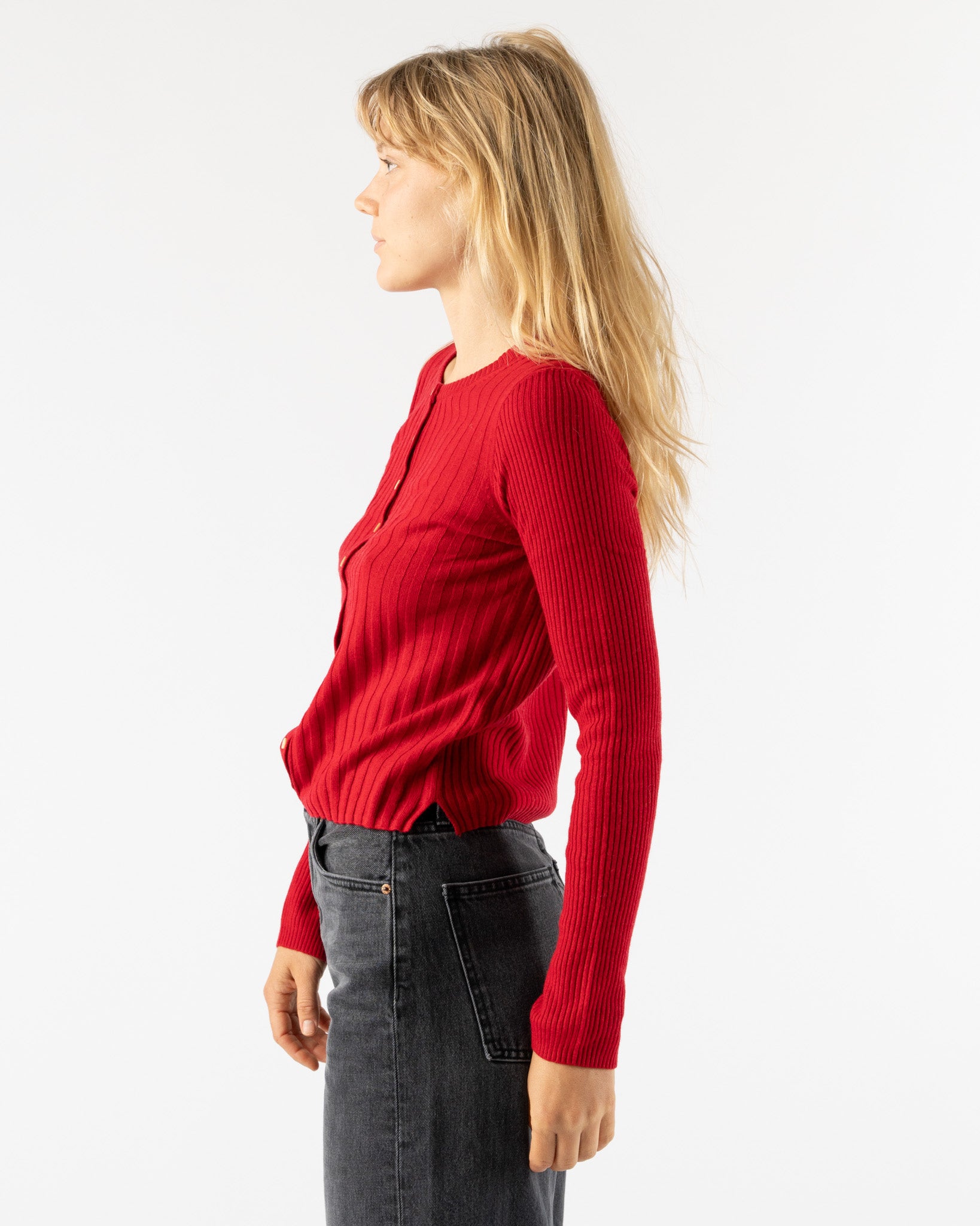 Alex Mill Kristin Ribbed Sweater in Crimson