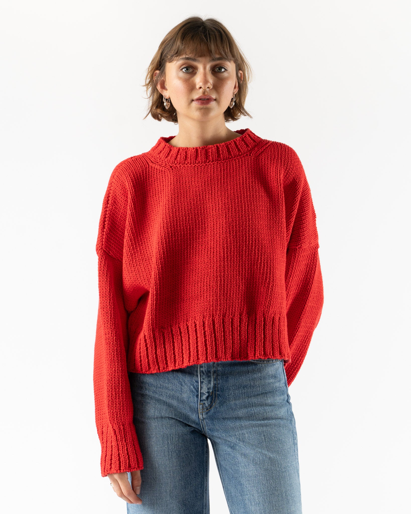 Shaina Mote Classic Crewneck in Rouge