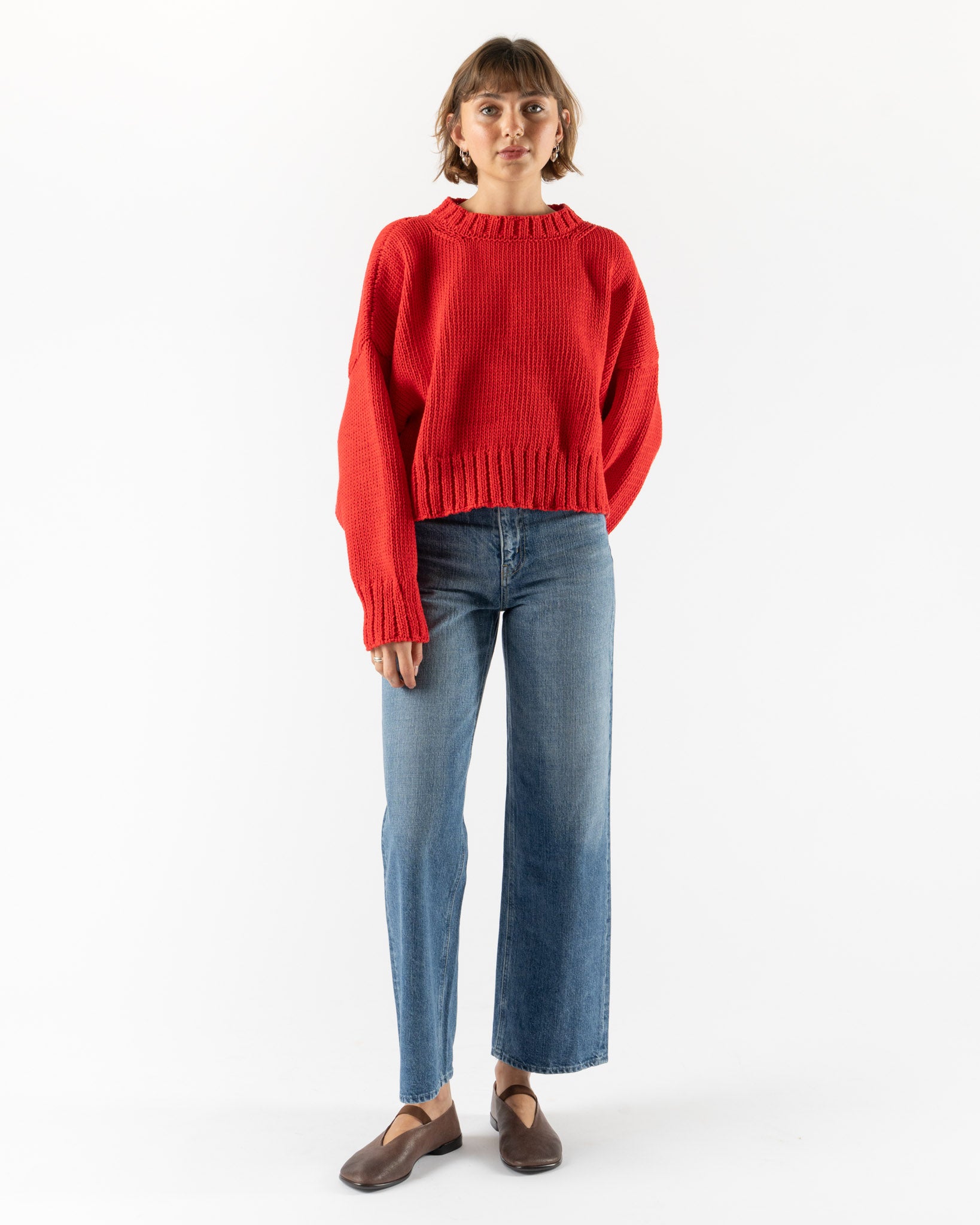 Shaina Mote Classic Crewneck in Rouge