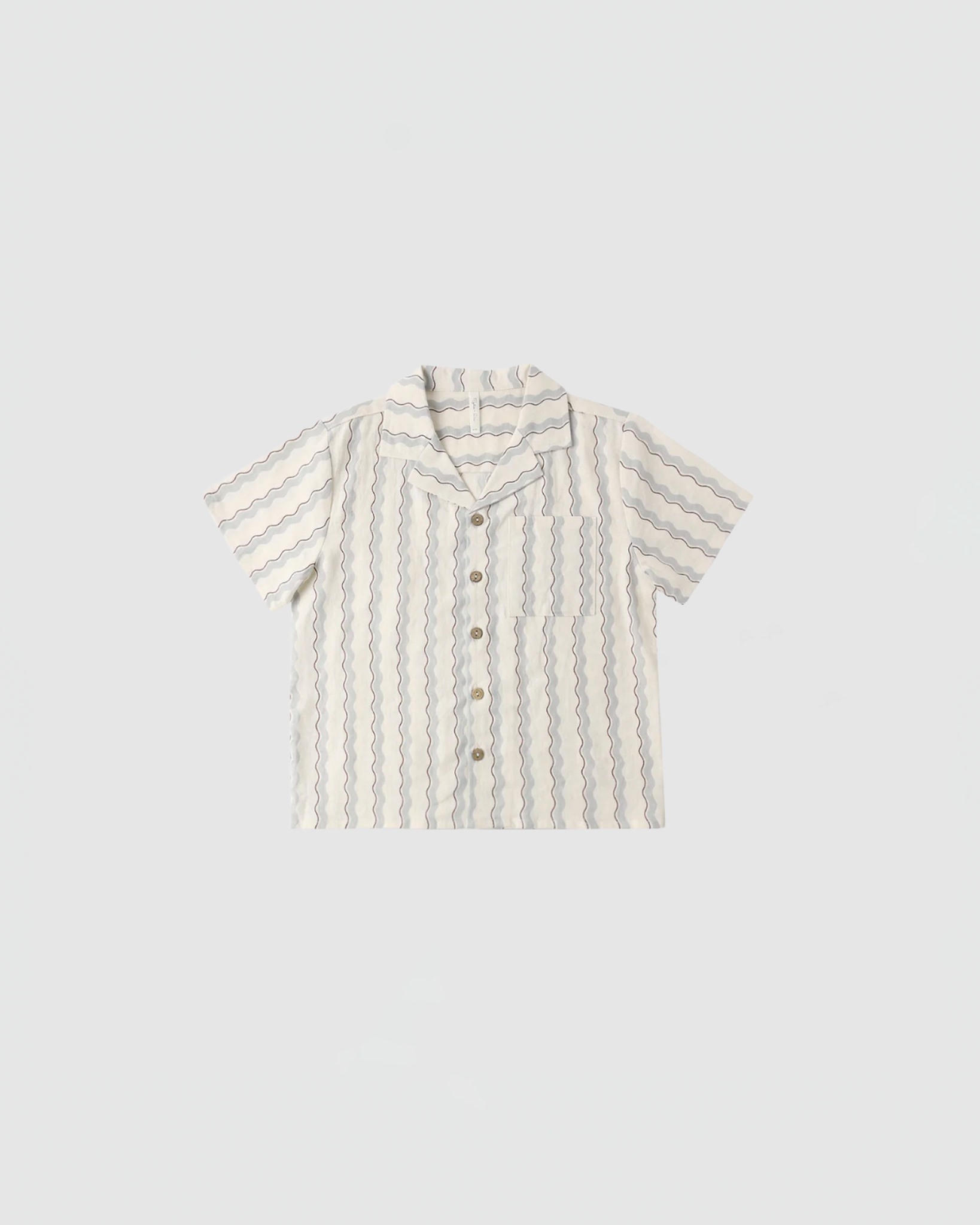 Rylee + Cru Lapel Collar Shirt in Wave Stripe