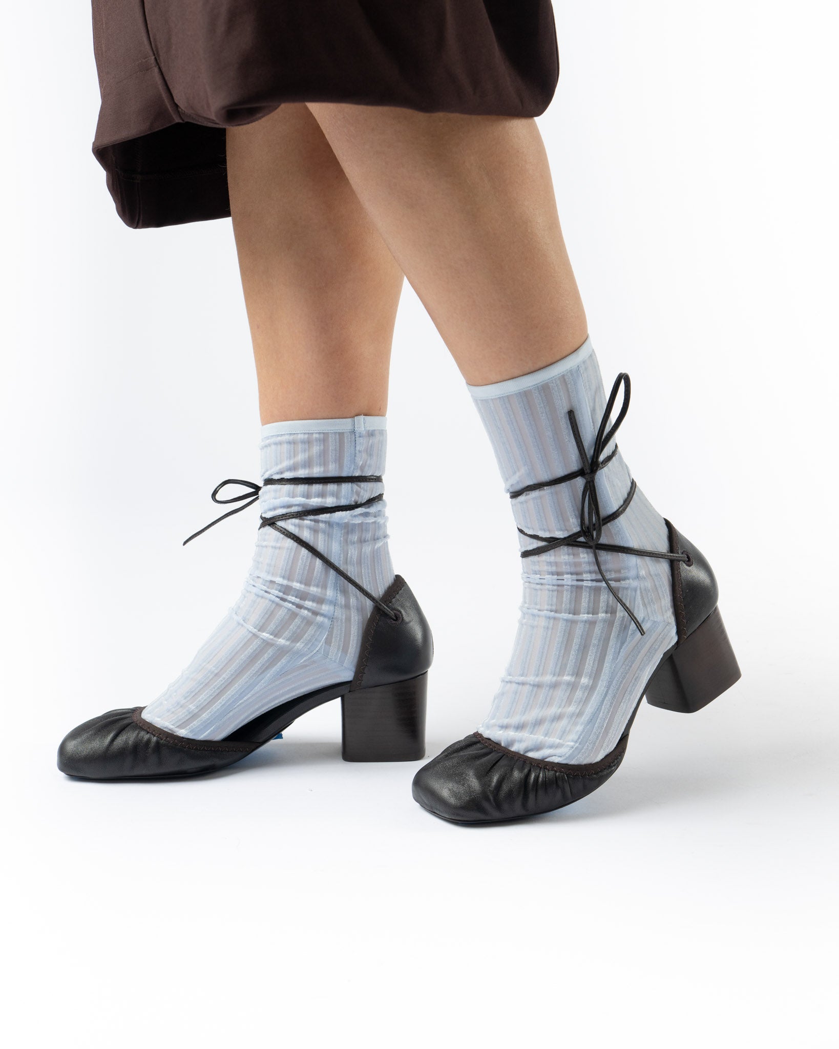 Lemaire Dark Chocolate Square Ballerina With 55mm Heel