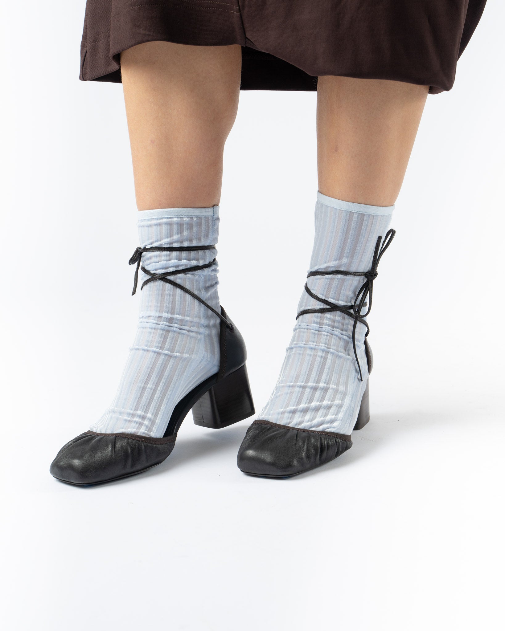 Lemaire Dark Chocolate Square Ballerina With 55mm Heel