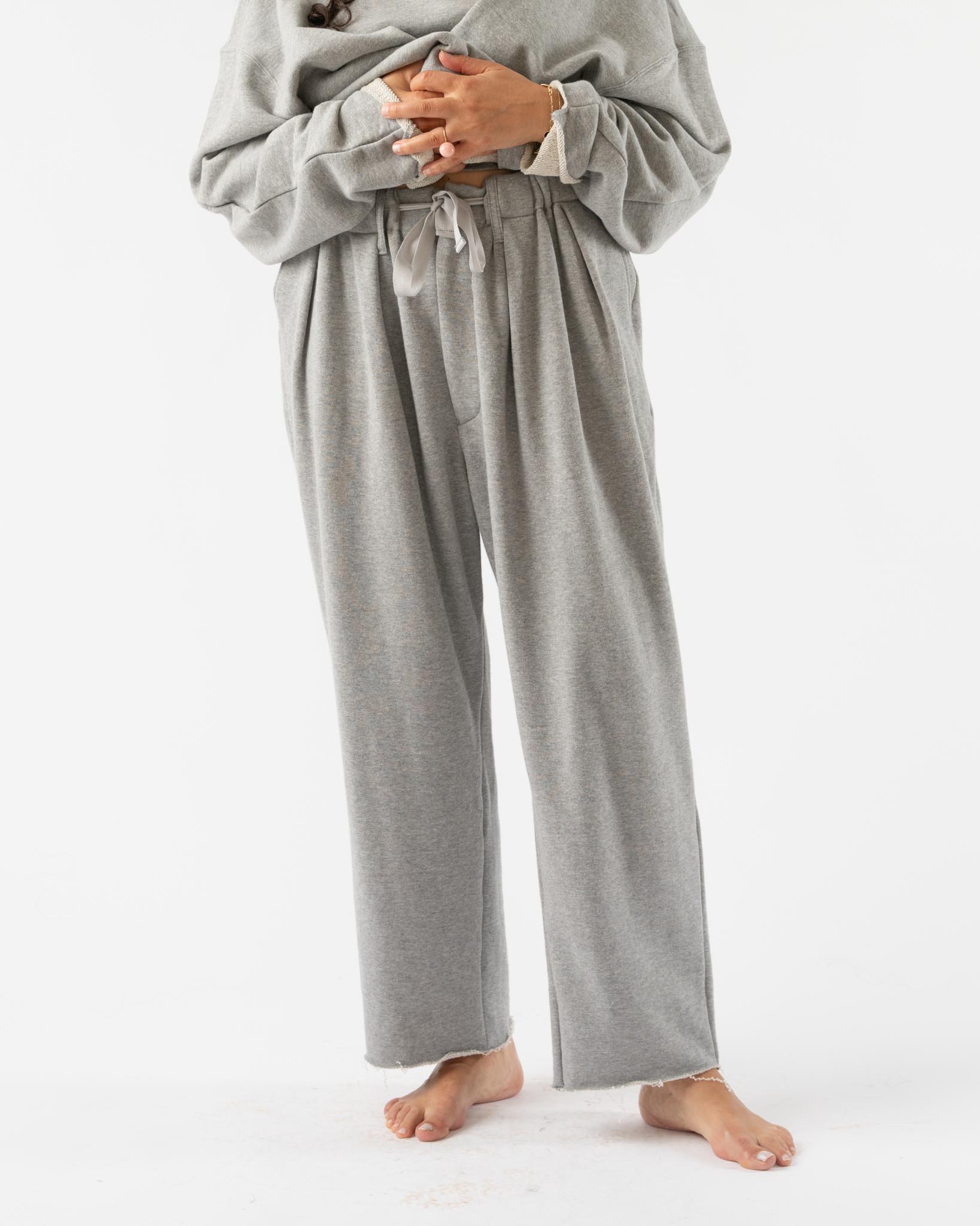 Sillage Loop Wheel Baggy Pants in Melange Grey