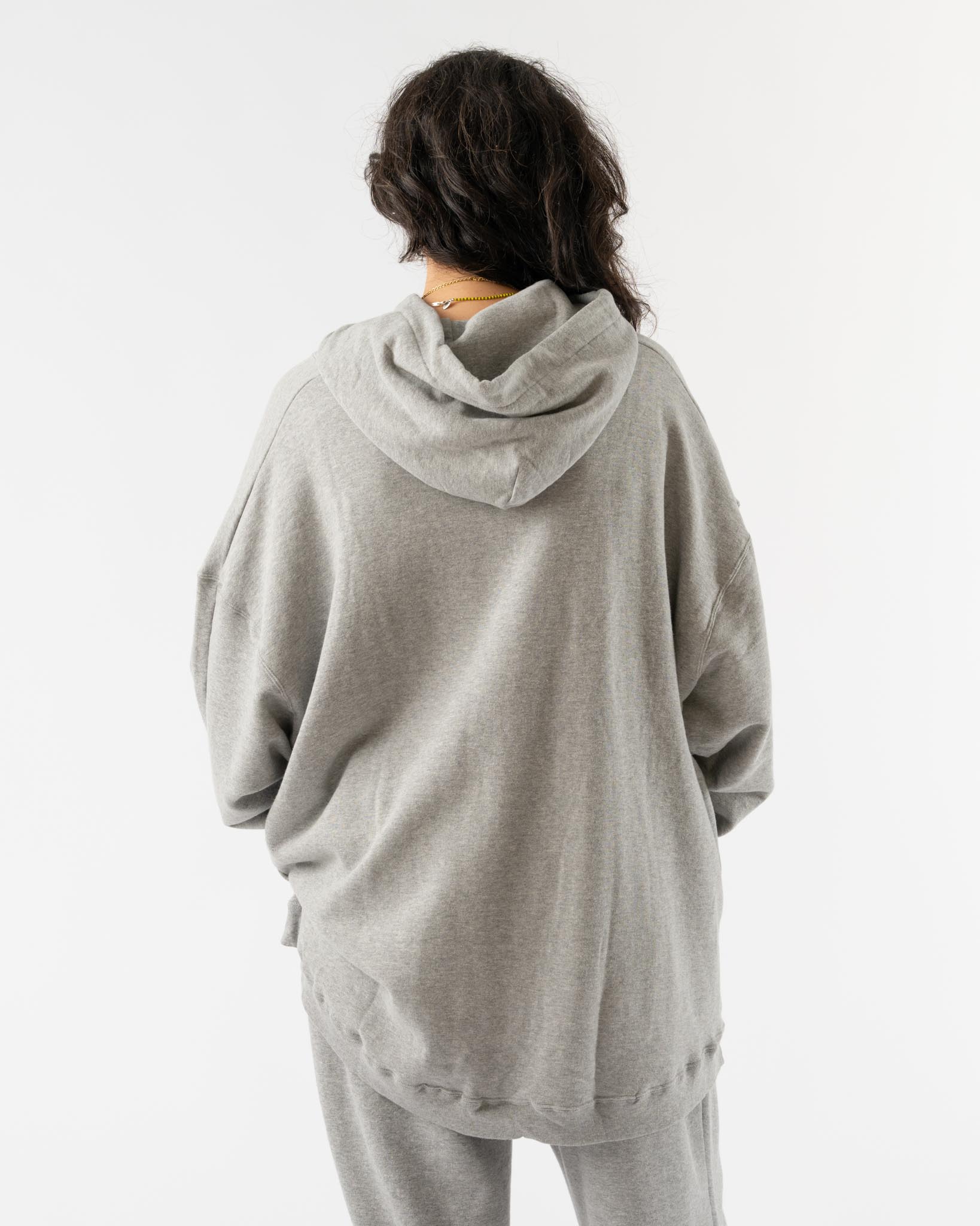 Sillage Loop Wheel Circular Hoodie in Melange Grey