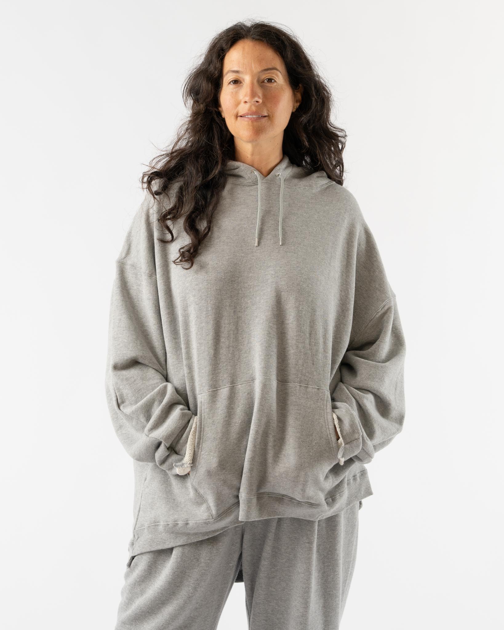 Sillage Loop Wheel Circular Hoodie in Melange Grey