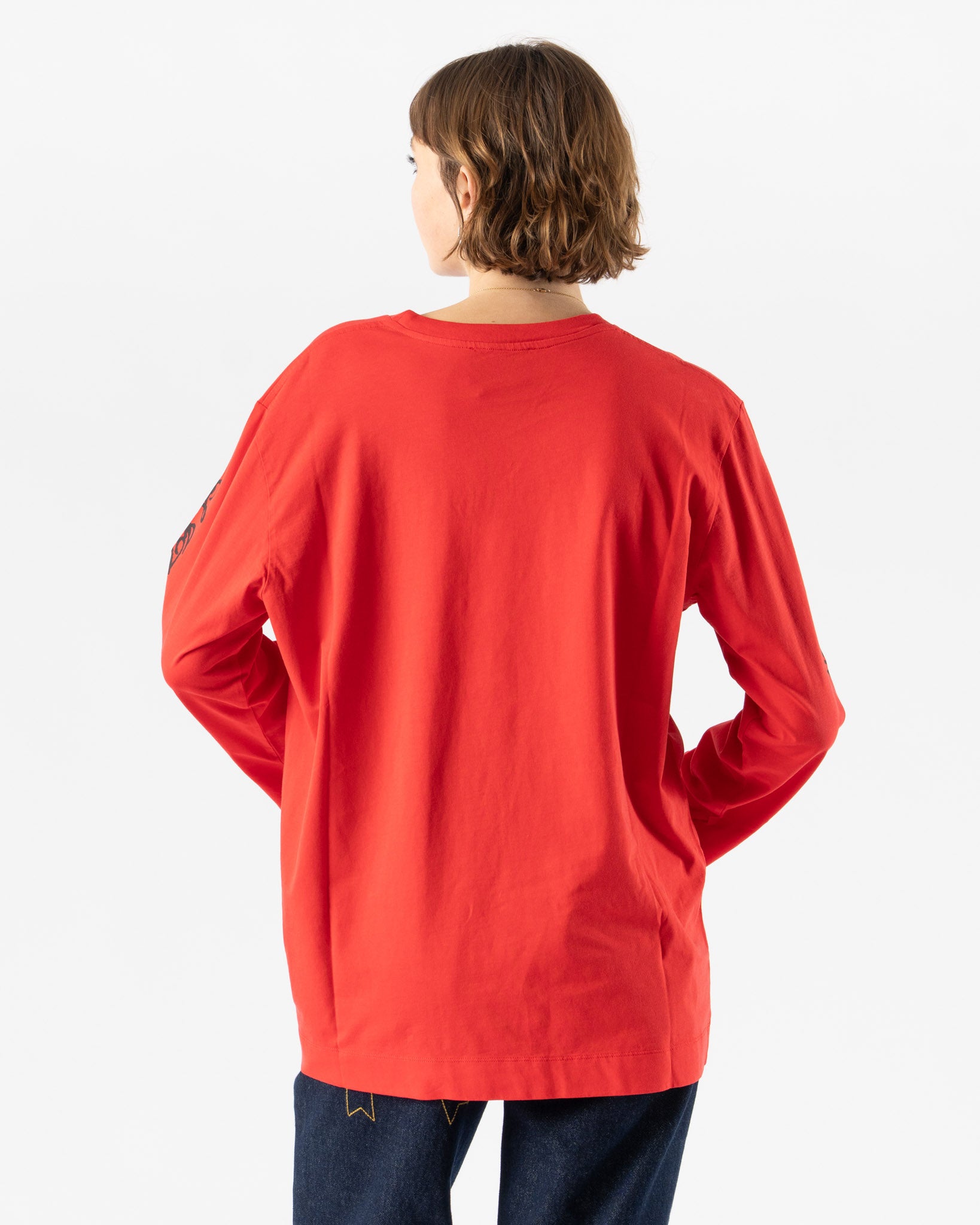 Simone Rocha Dim Sum Long Sleeve T-Shirt in Red/Black