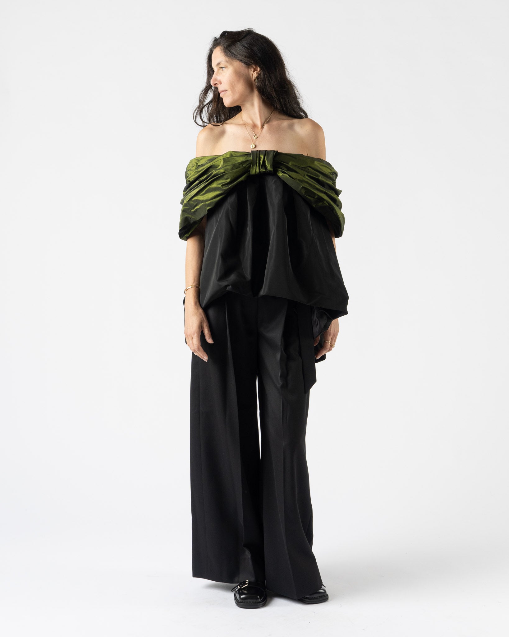 Simone Rocha Wide Leg Sash Trousers in Black