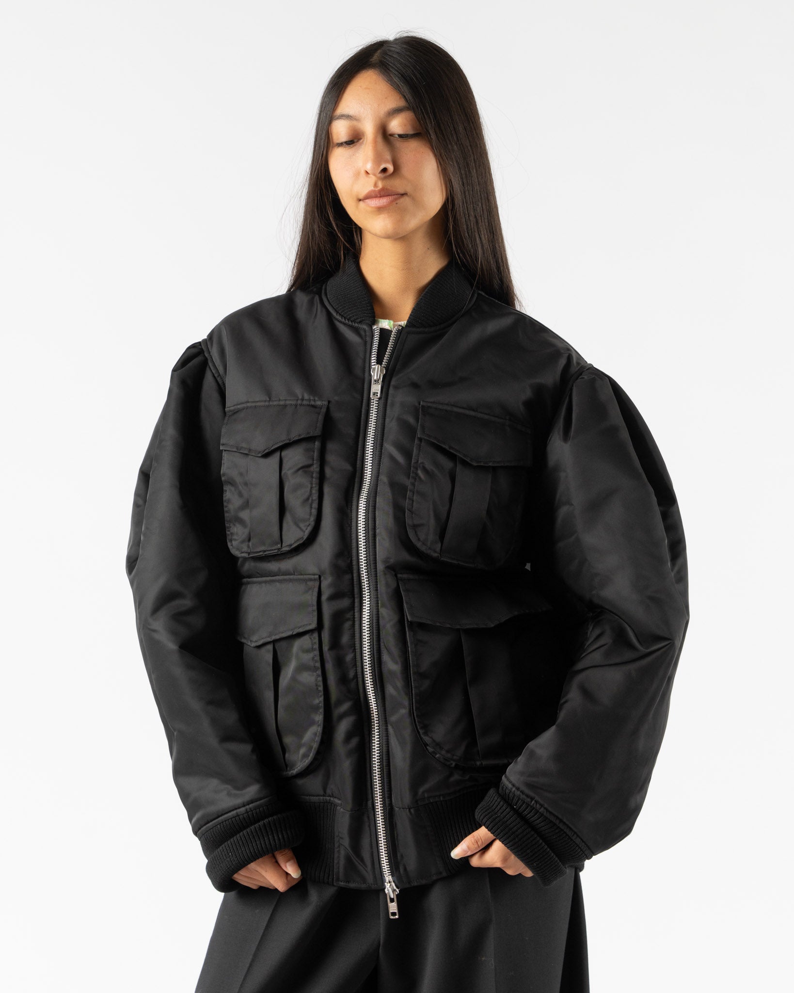 Simone Rocha Multi-Pocket Bomber Jacket in Black