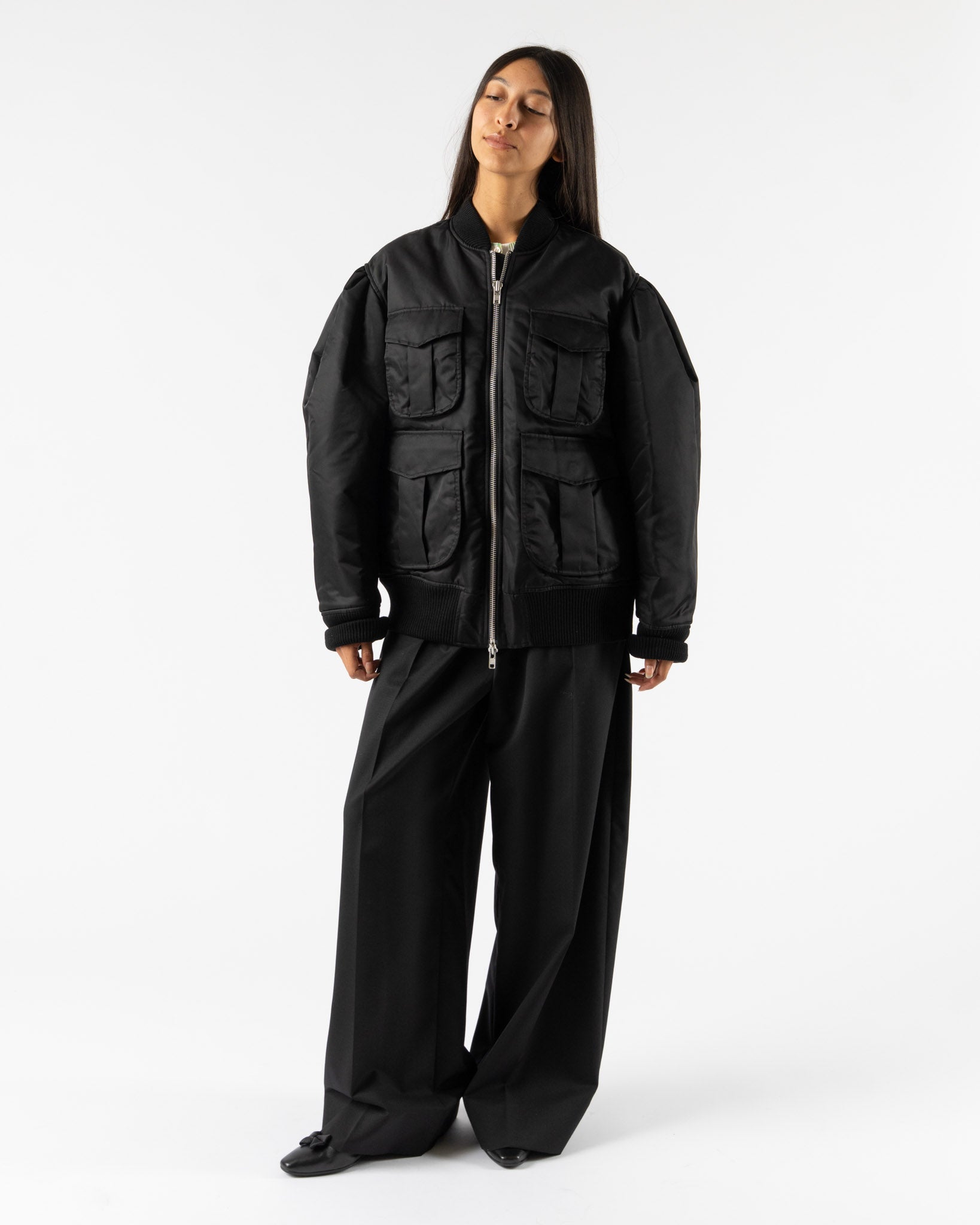 Simone Rocha Multi-Pocket Bomber Jacket in Black