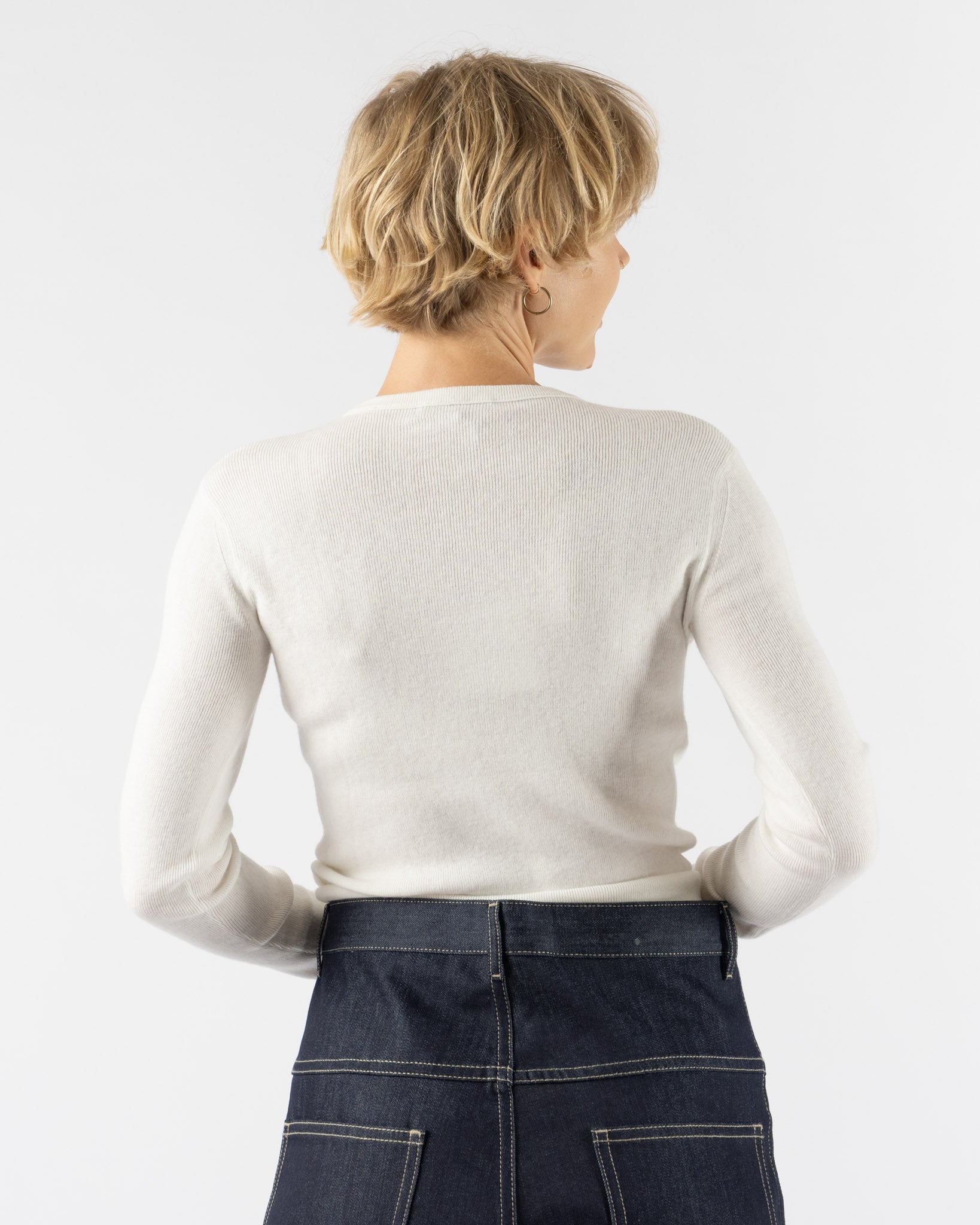 Sofie D'Hoore Minverva Rib Pullover in Off-White