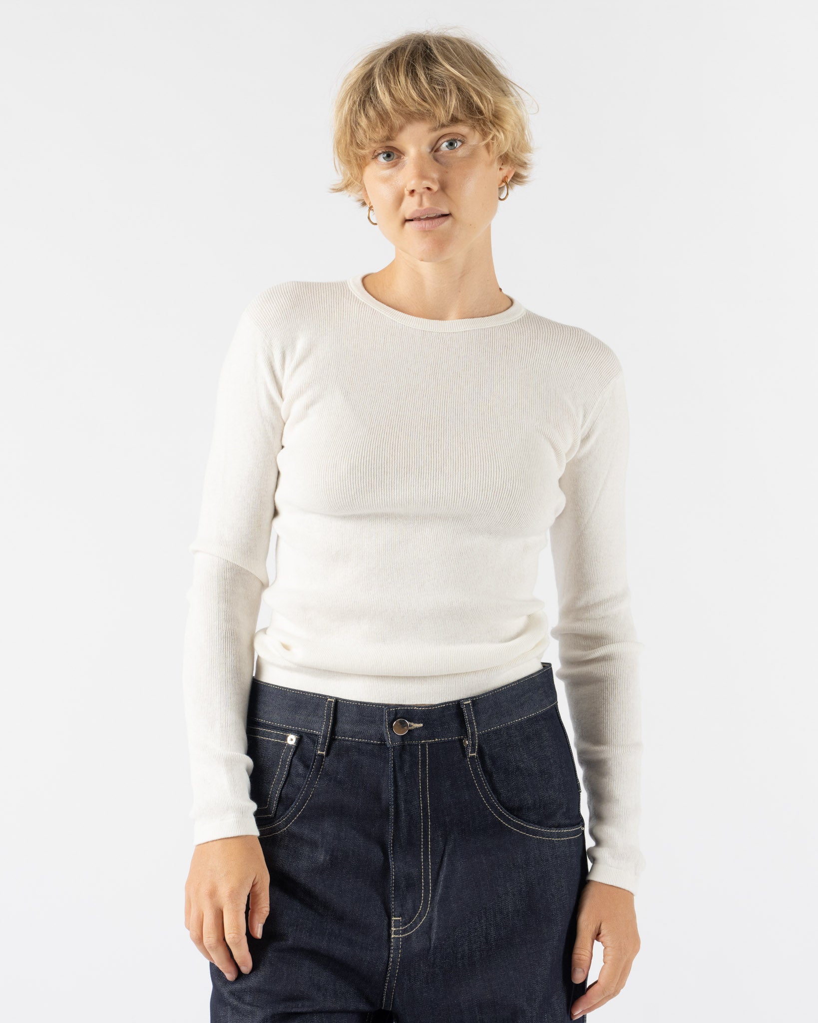 Sofie D'Hoore Minverva Rib Pullover in Off-White