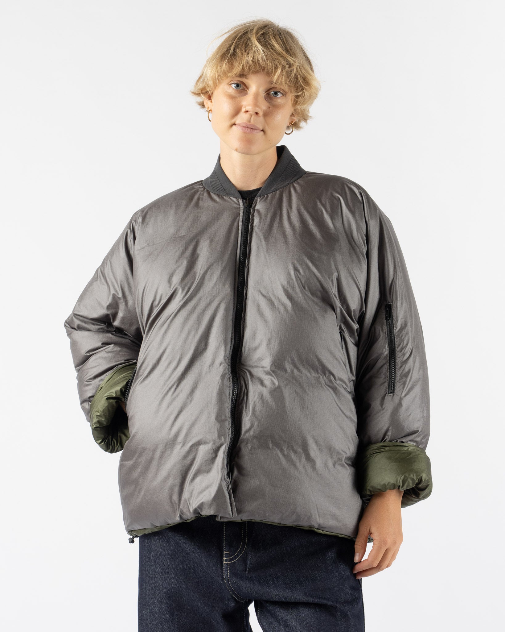 Sofie D'Hoore Origin Jacket in Charcoal/Khaki Curated at Jake and