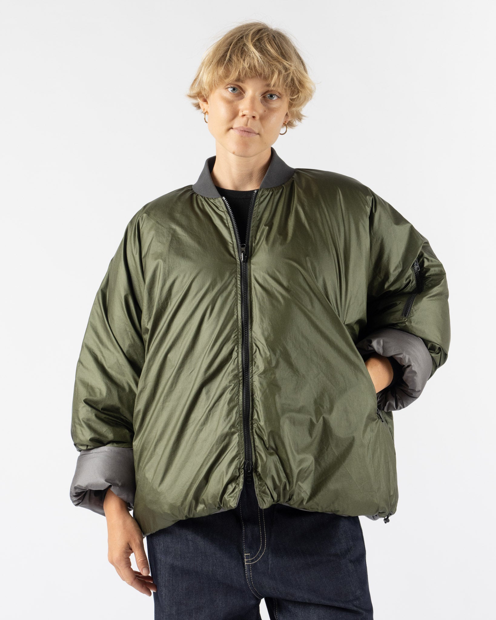 Sofie D'Hoore Origin Jacket in Charcoal/Khaki