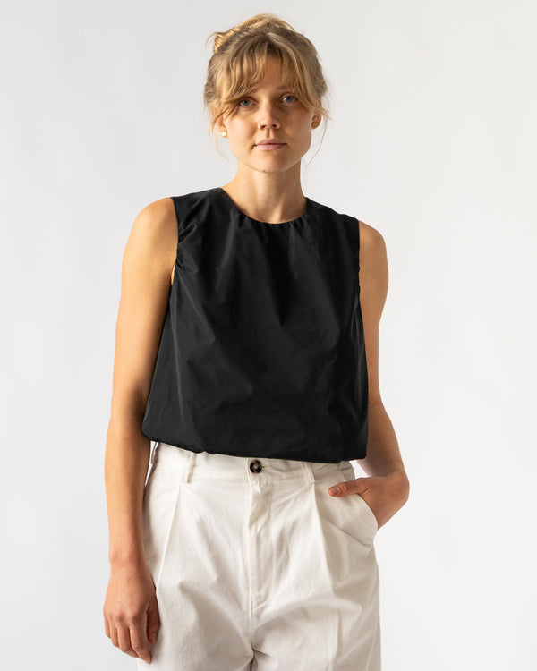 Sofie D'Hoore Boom Pota Cropped Top in Woven Black