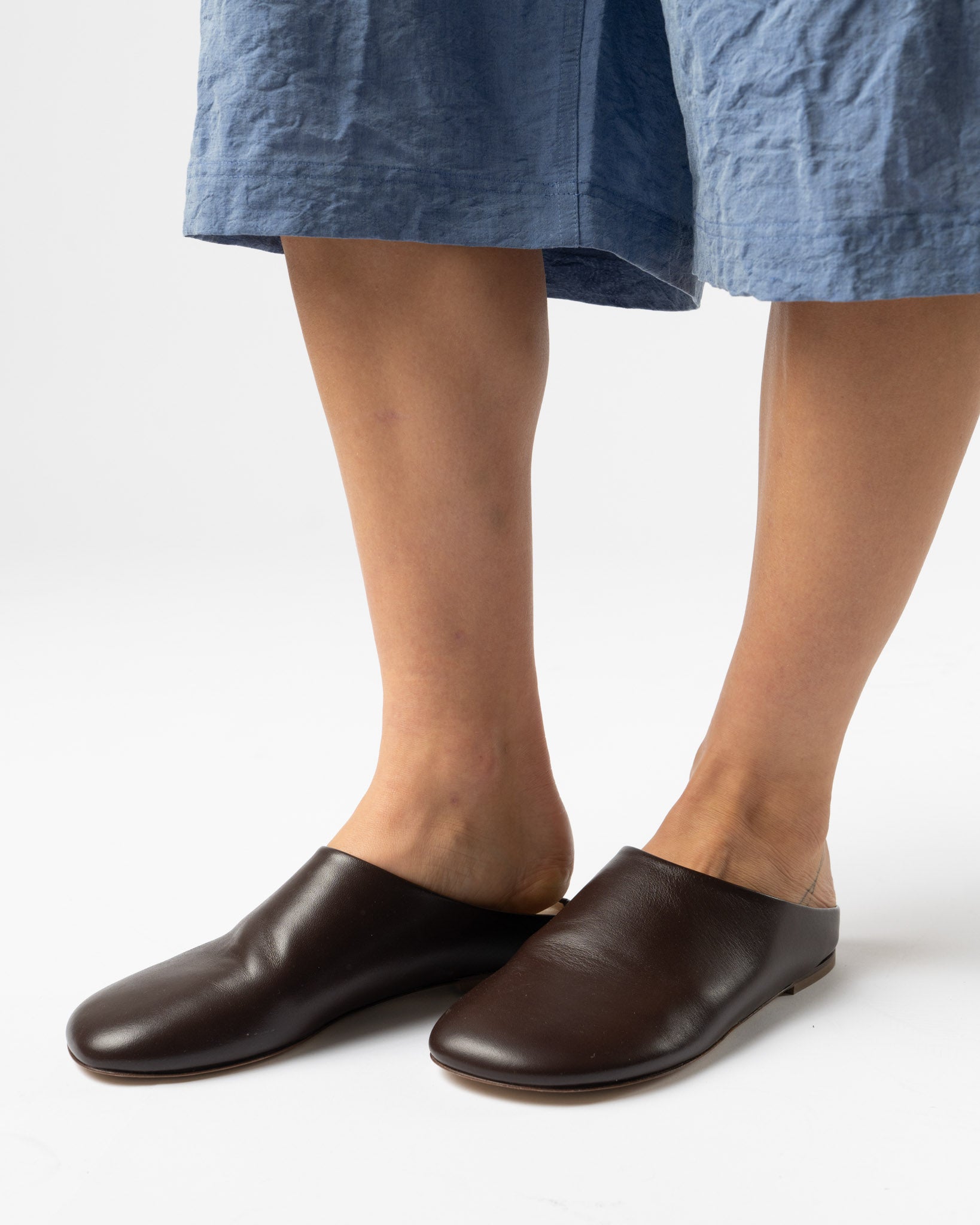 Sofie D'Hoore Funk Ballerina Slippers in Leather Cacao