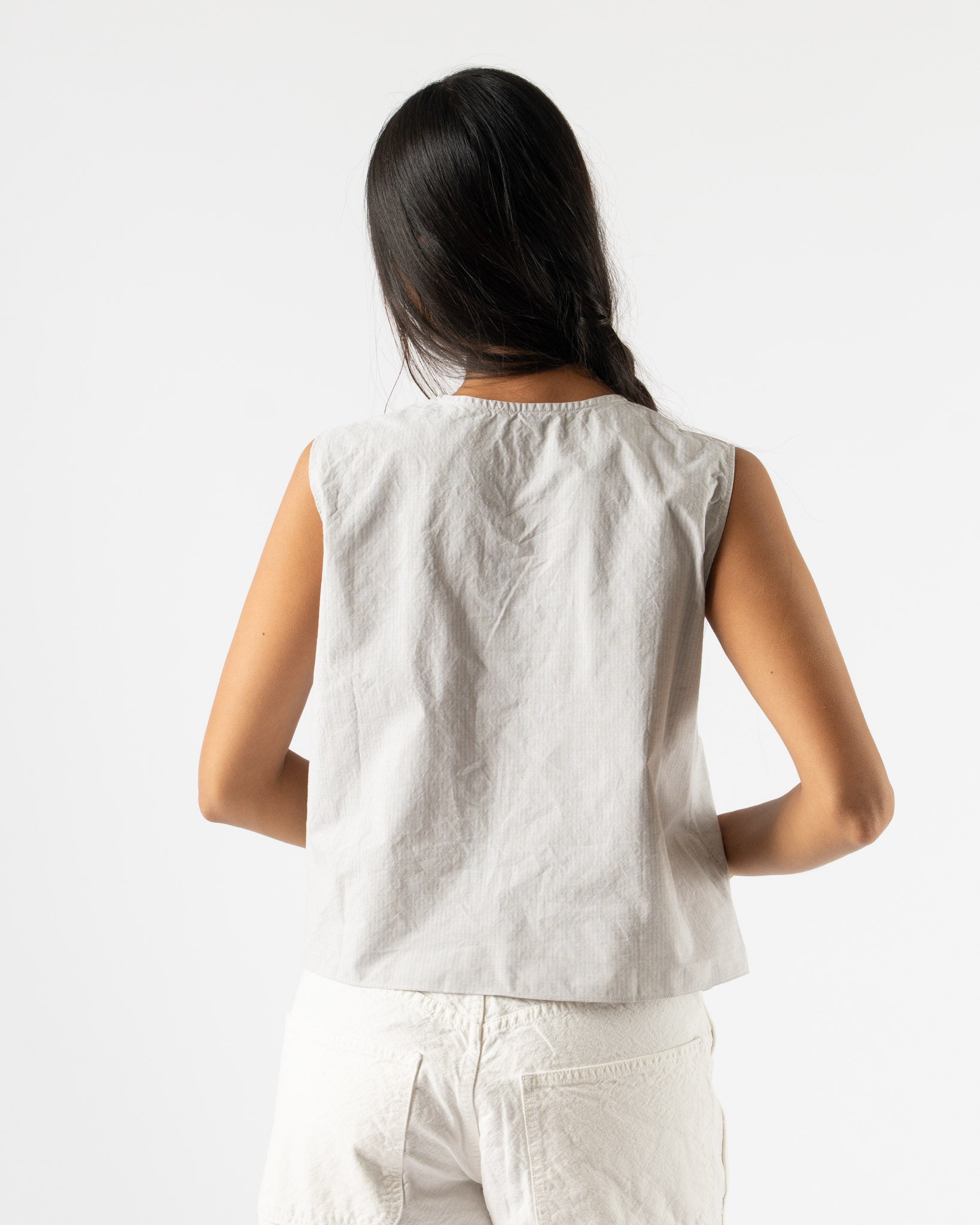 SONO Victor Vest in Dusty Stripe Fine