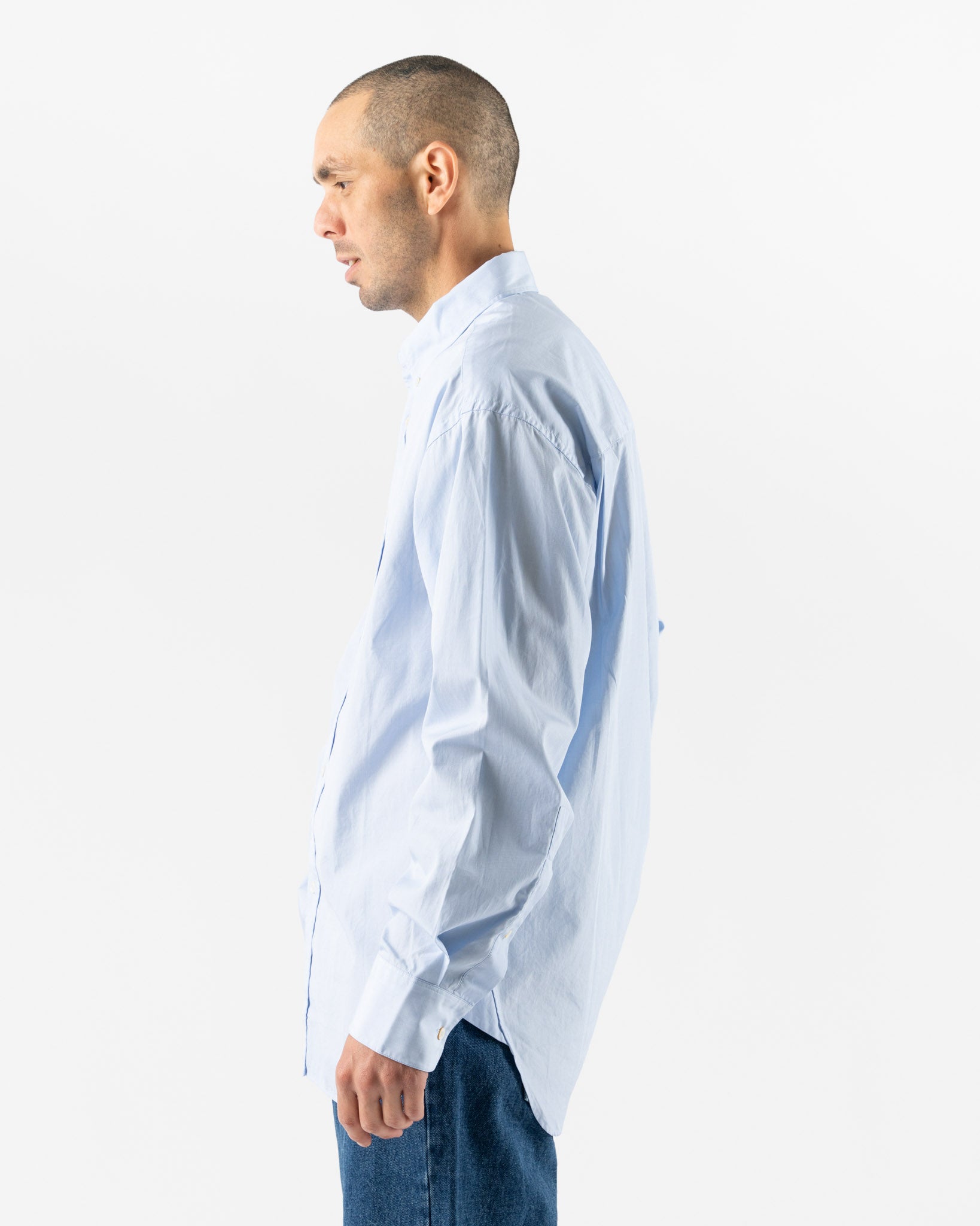 Studio Nicholson Jude Button Down Shirt in Sky Blue