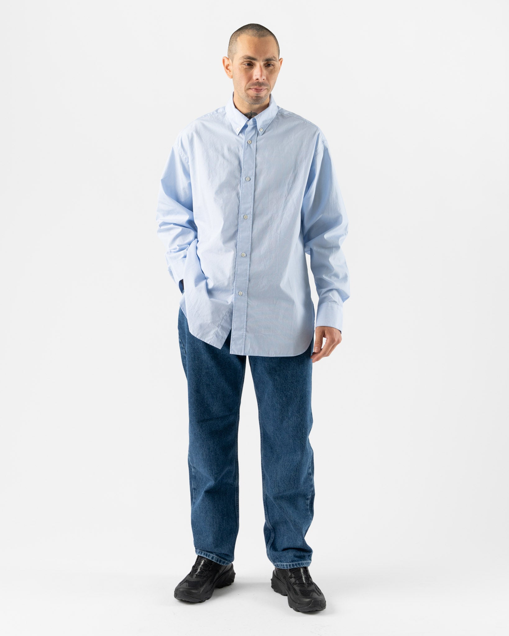 Studio Nicholson Jude Button Down Shirt in Sky Blue