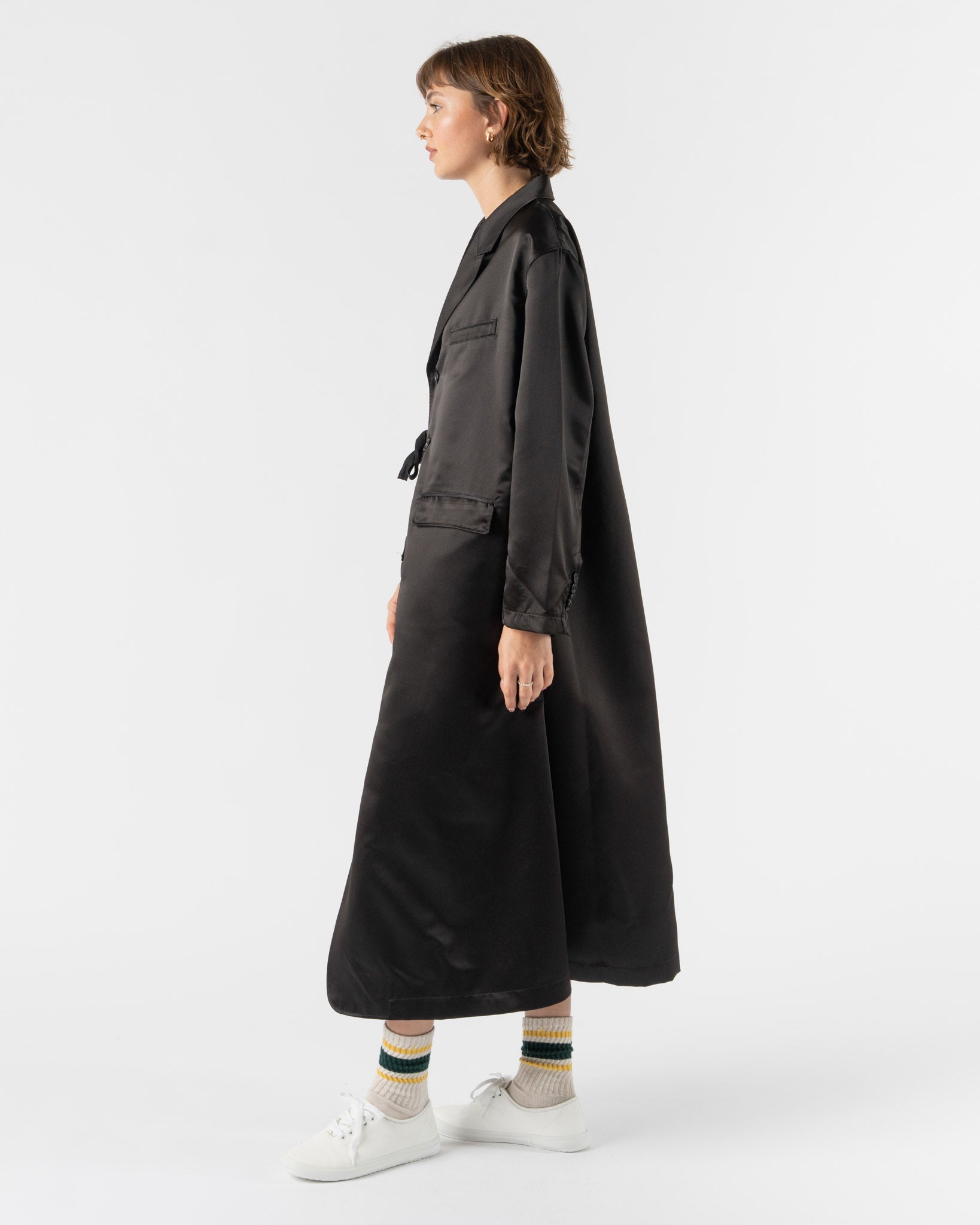 tActi Tux Dress in Black Mystique Satin