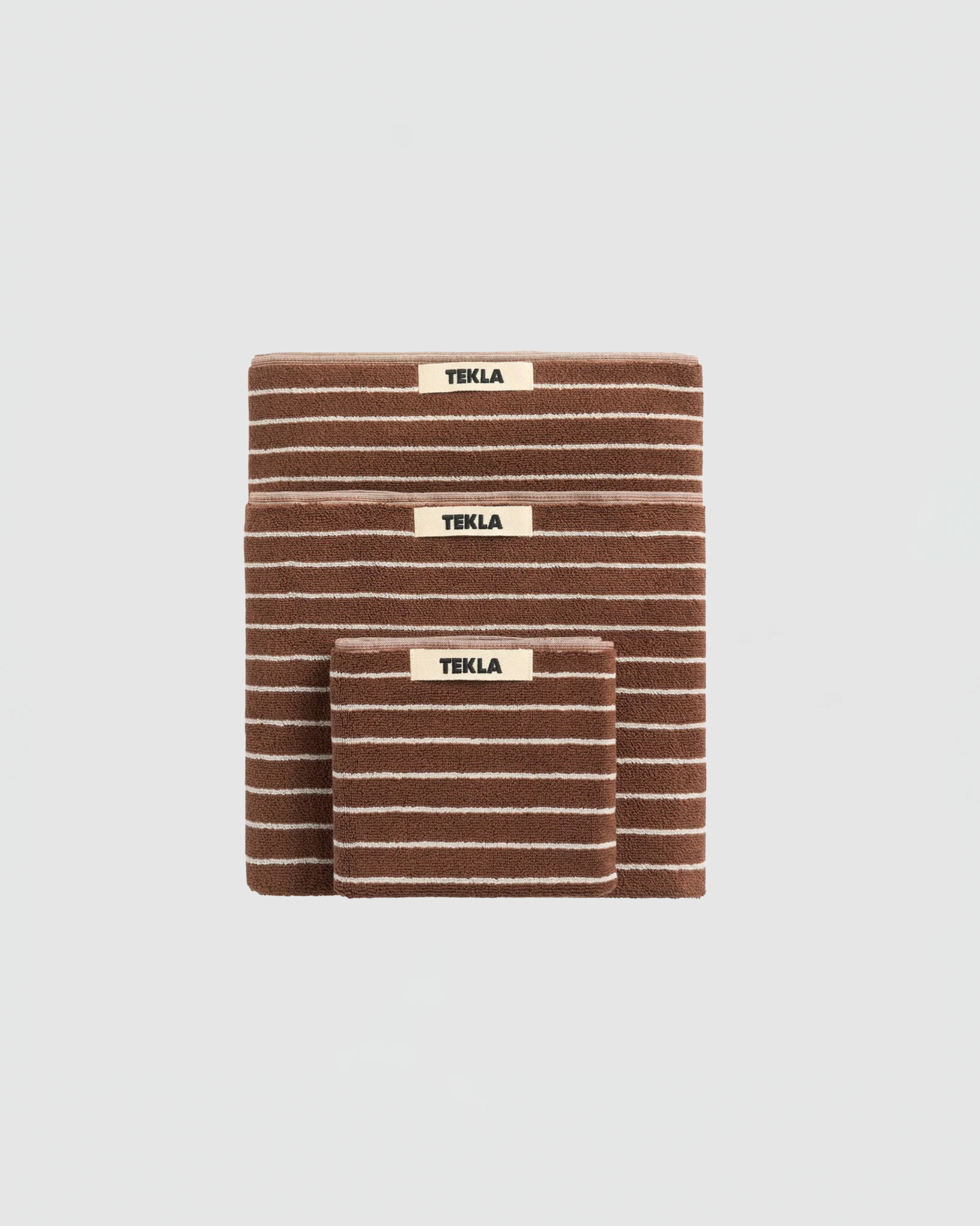 Tekla Towels in Rust Stripes