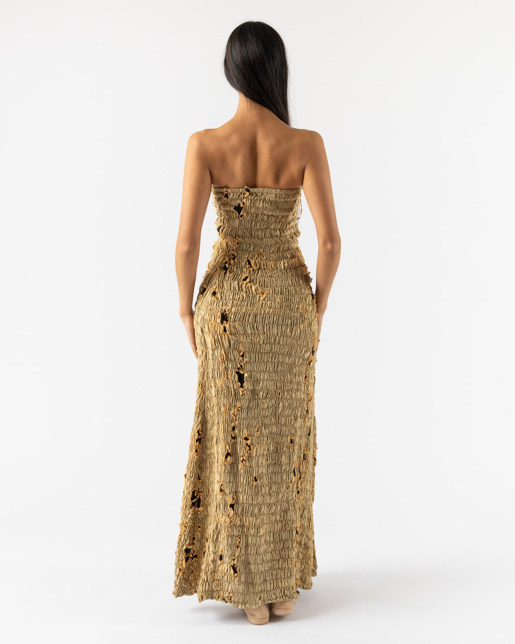 Tigra Tigra Cutwork Gathered Tube Dress