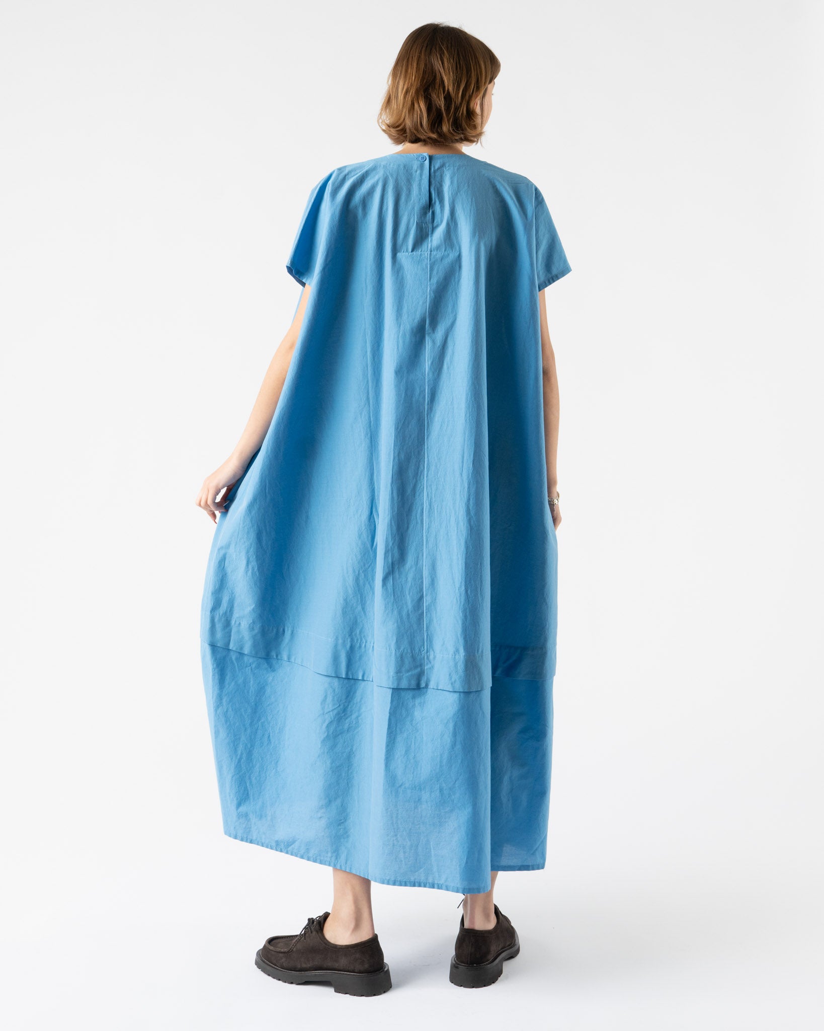Toogood The Poet Dress in Cotton Silk Cornflower