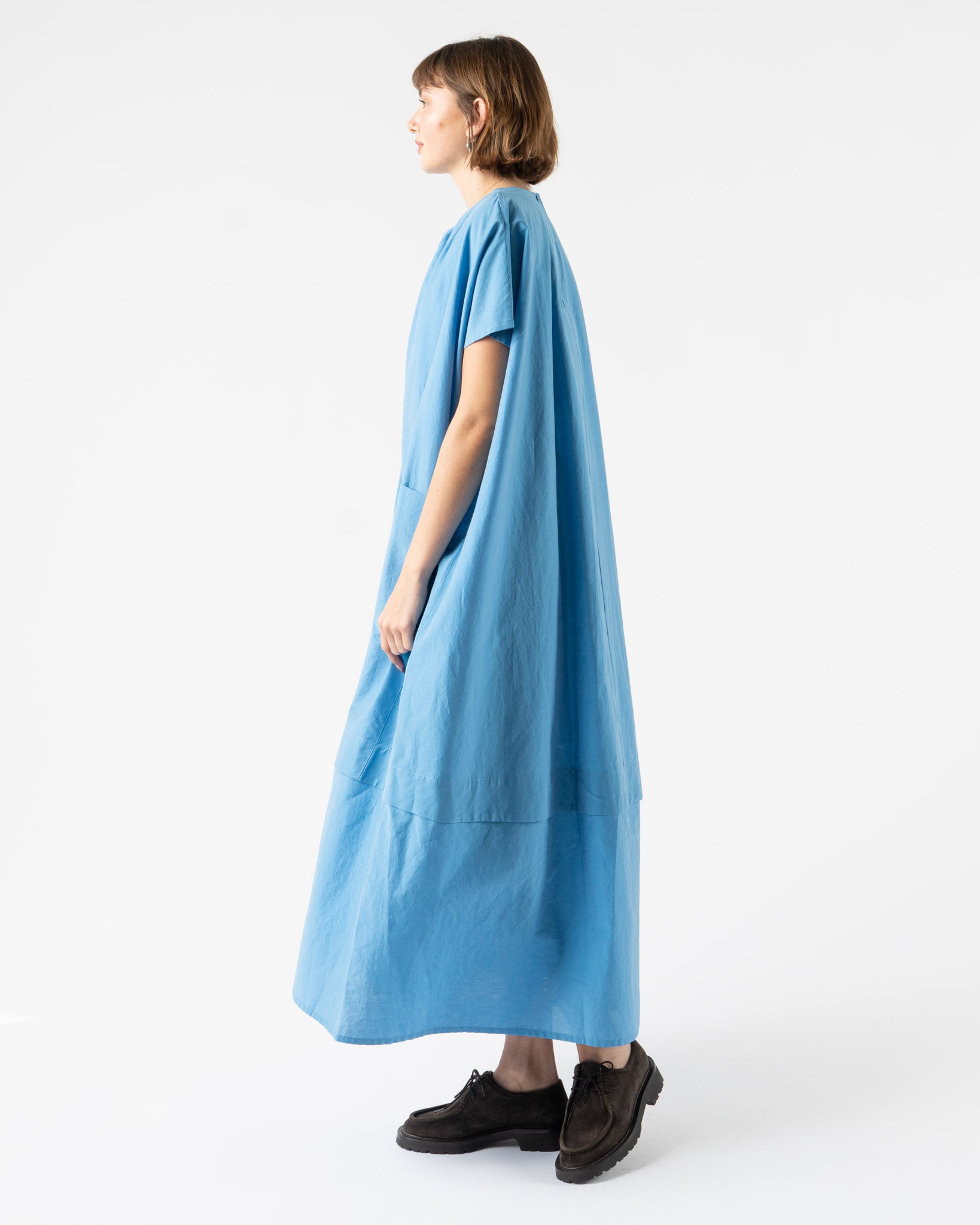 Toogood The Poet Dress in Cotton Silk Cornflower