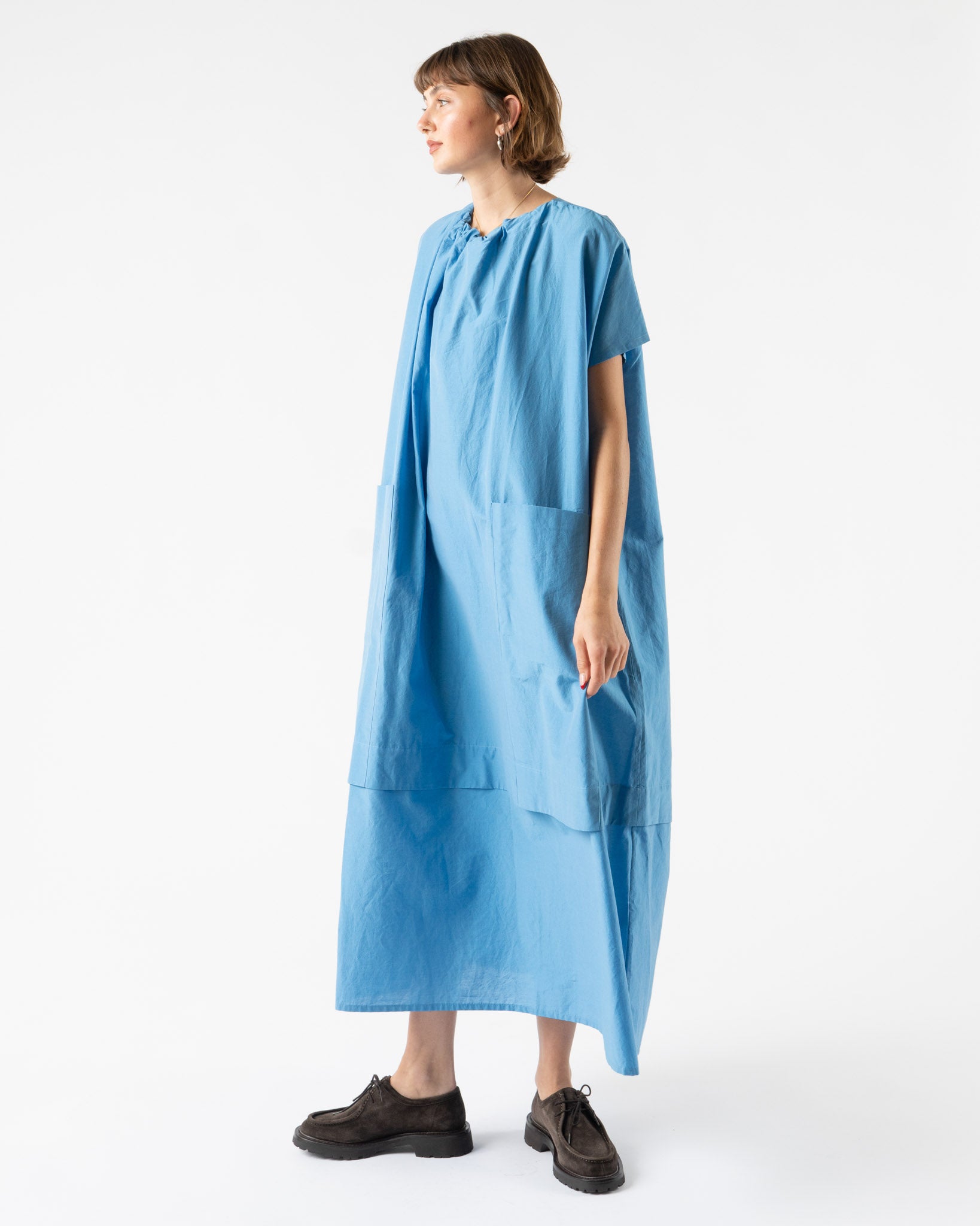 Toogood The Poet Dress in Cotton Silk Cornflower