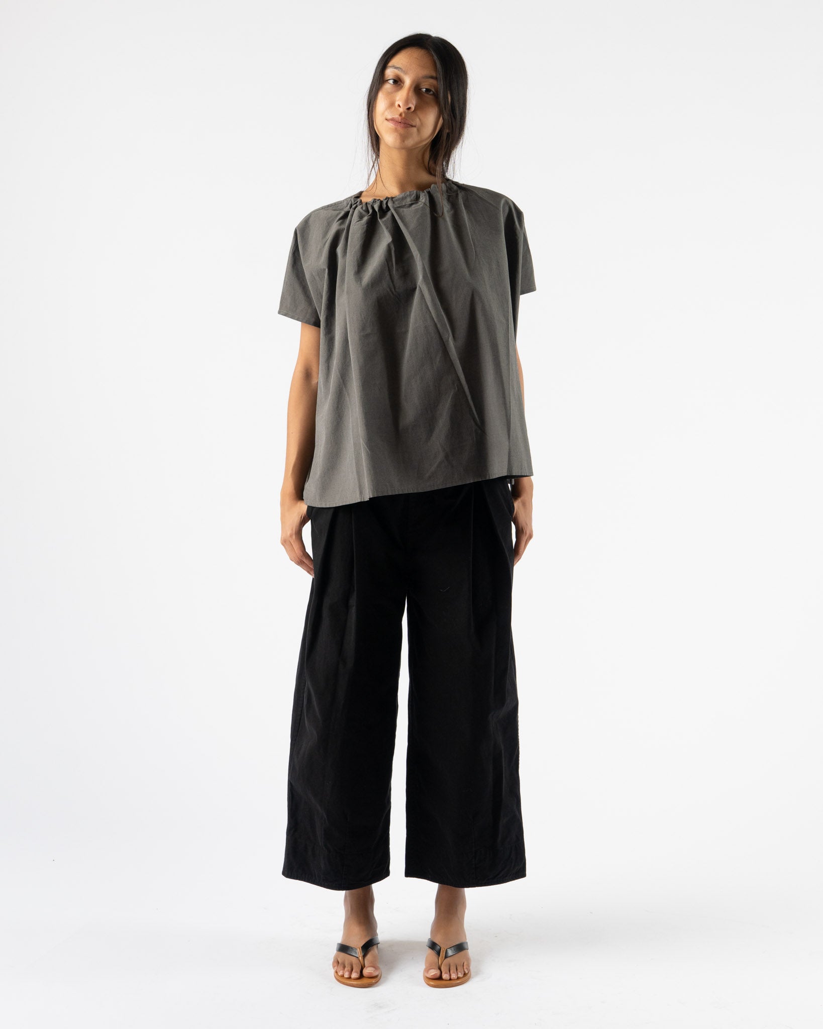Toogood The Poet Top in Cotton Silk Pencil
