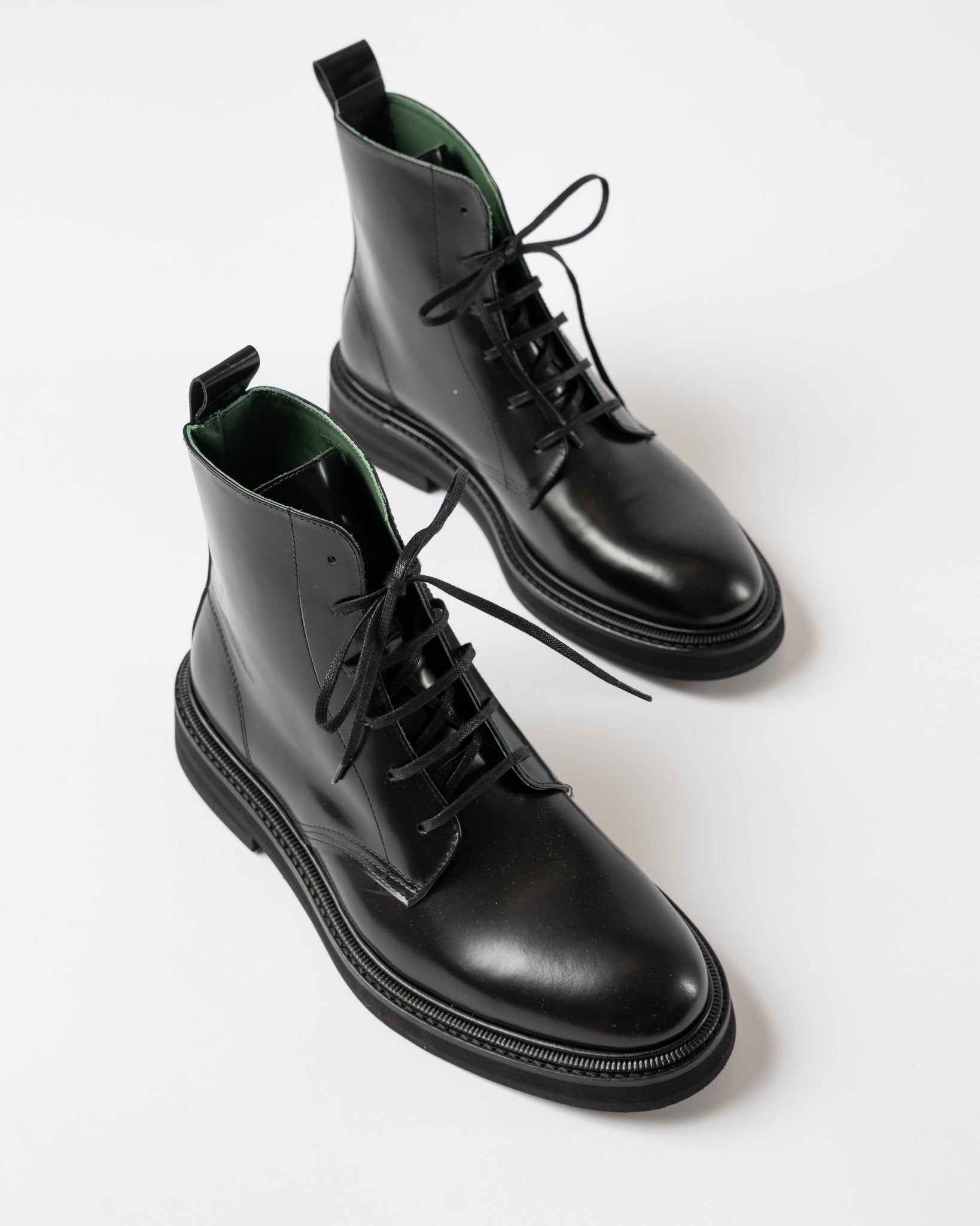 Vinny's Officer Boot in Black Nappa Leather