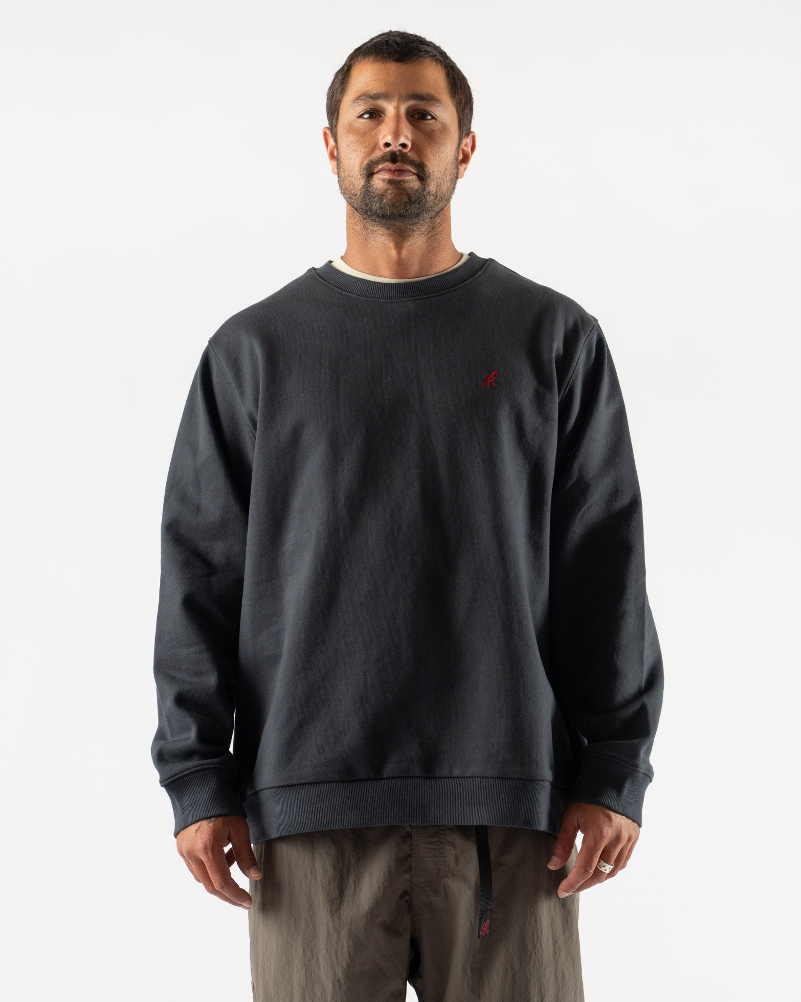 Gramicci One Point Crew Sweatshirt in Vintage Black