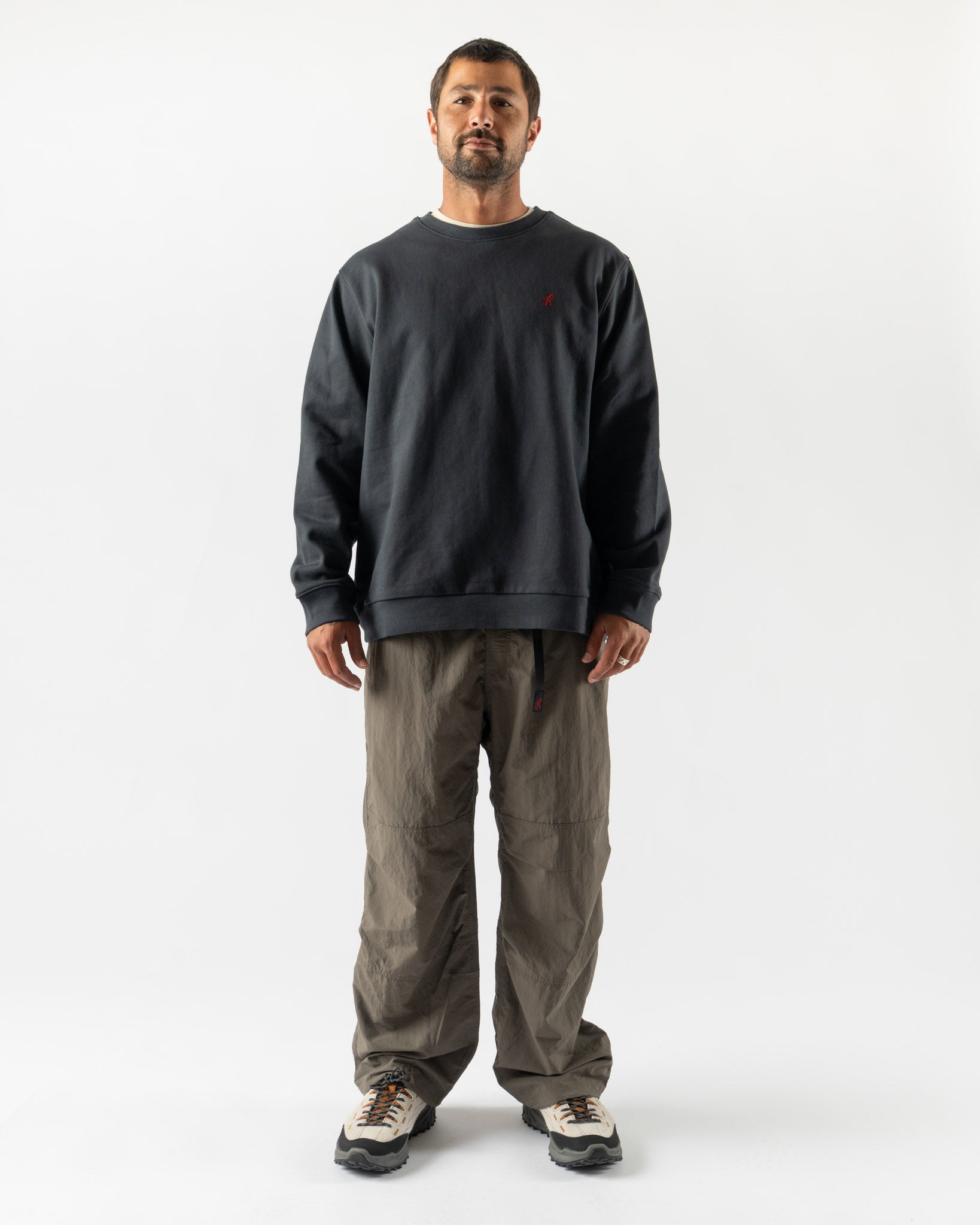 Gramicci One Point Crew Sweatshirt in Vintage Black