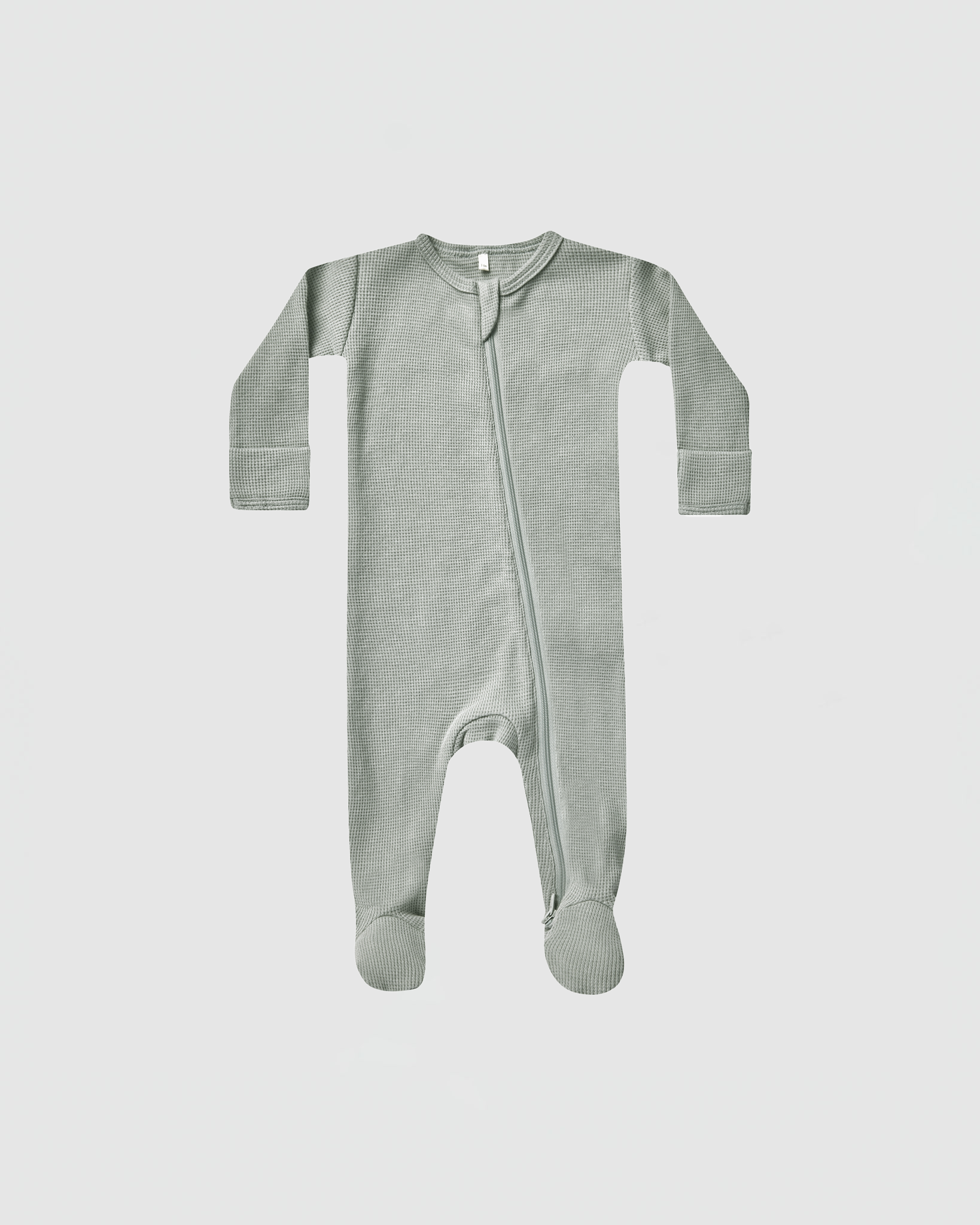 Quincy Mae Waffle Zip Footie in Sky