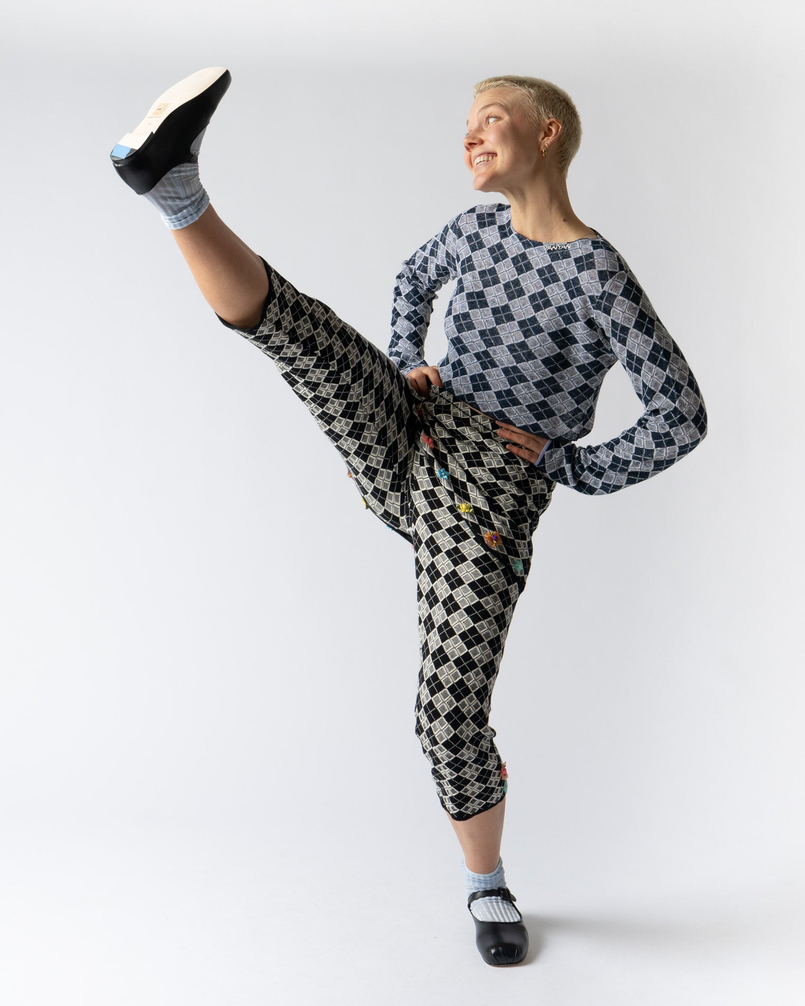 YanYan Argyle Slim Pant