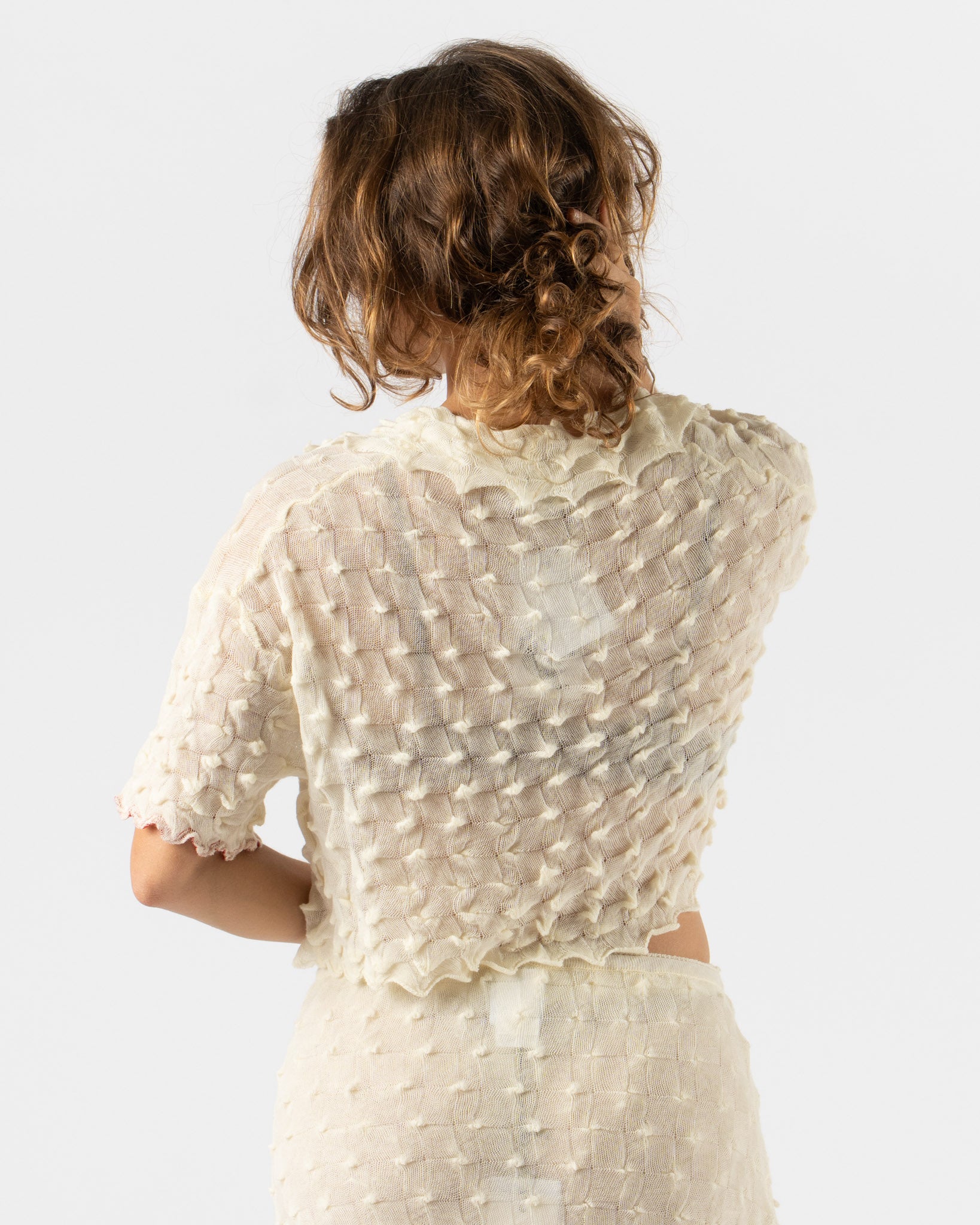 YanYan Borlor Short Sleeve Shirt in Ivory