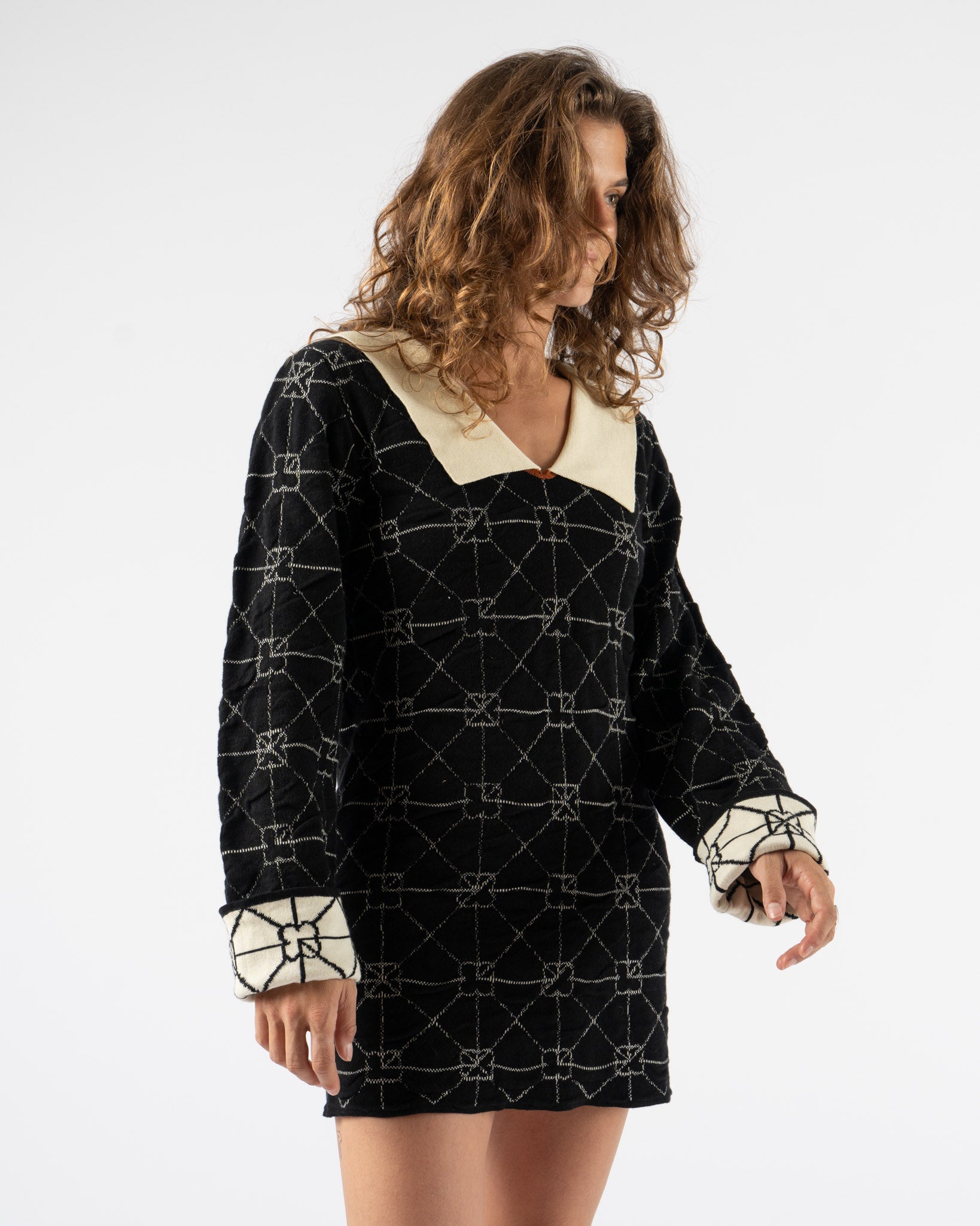 YanYan June Sailor Dress in Black