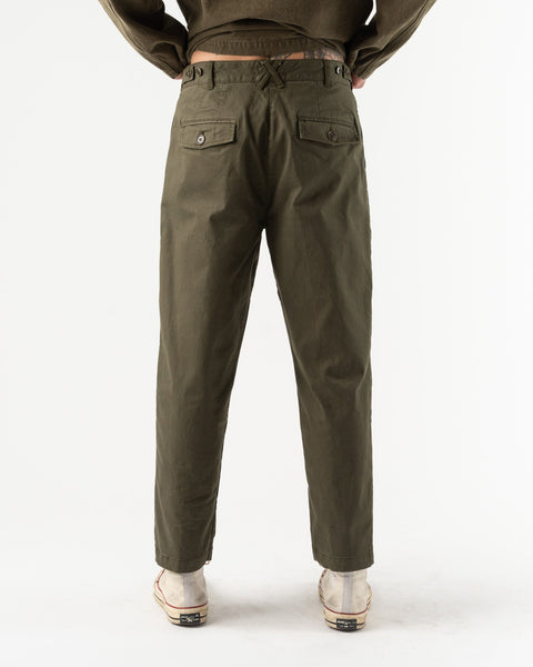 Alex MIll Flat Front Pant Chino in Military Olive. Curated at Jake