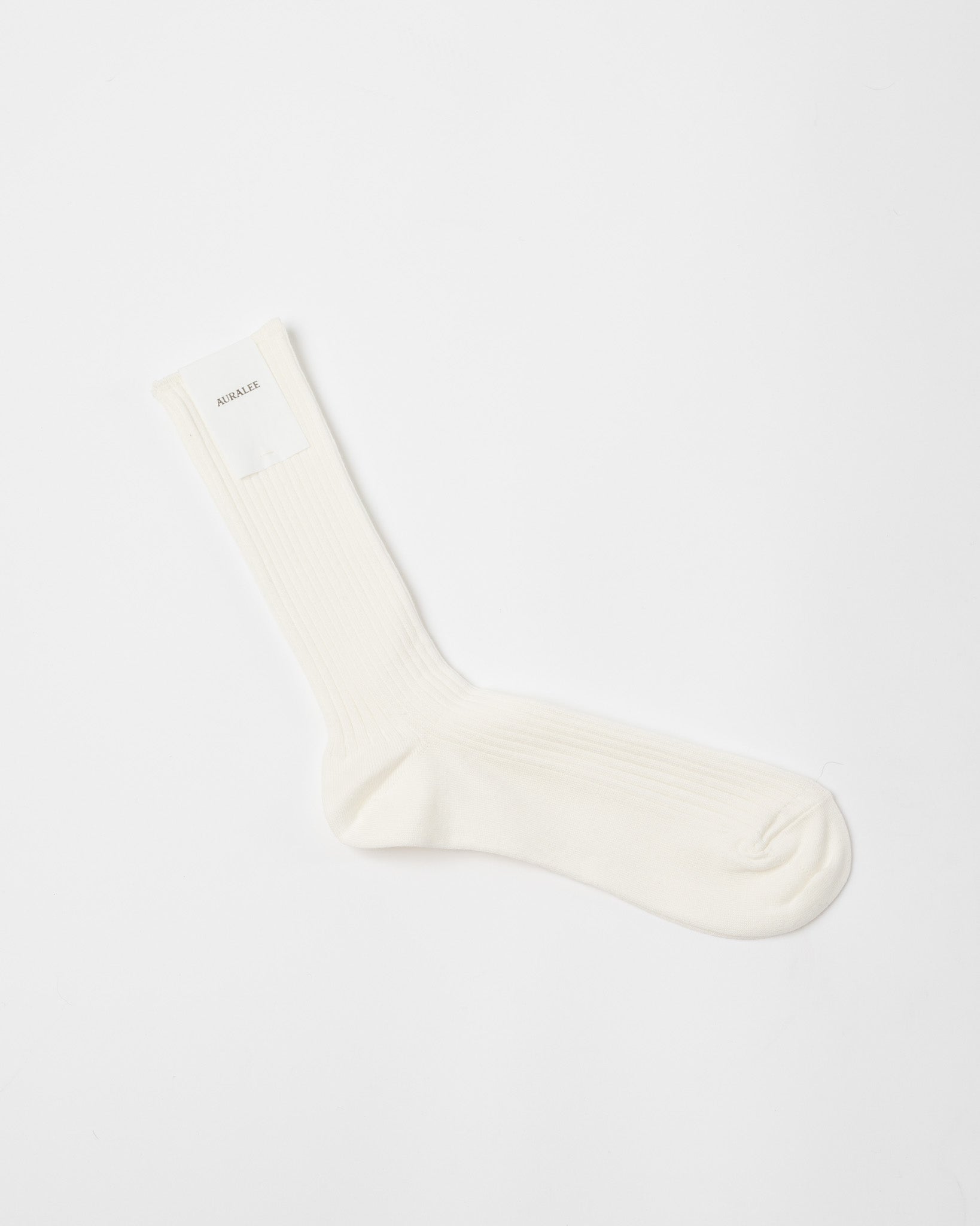 Auralee-Giza-High-Gauge-Socks-in-White-Santa-Barbara-Boutique-Jake-and-Jones-Sustainable-Fashion