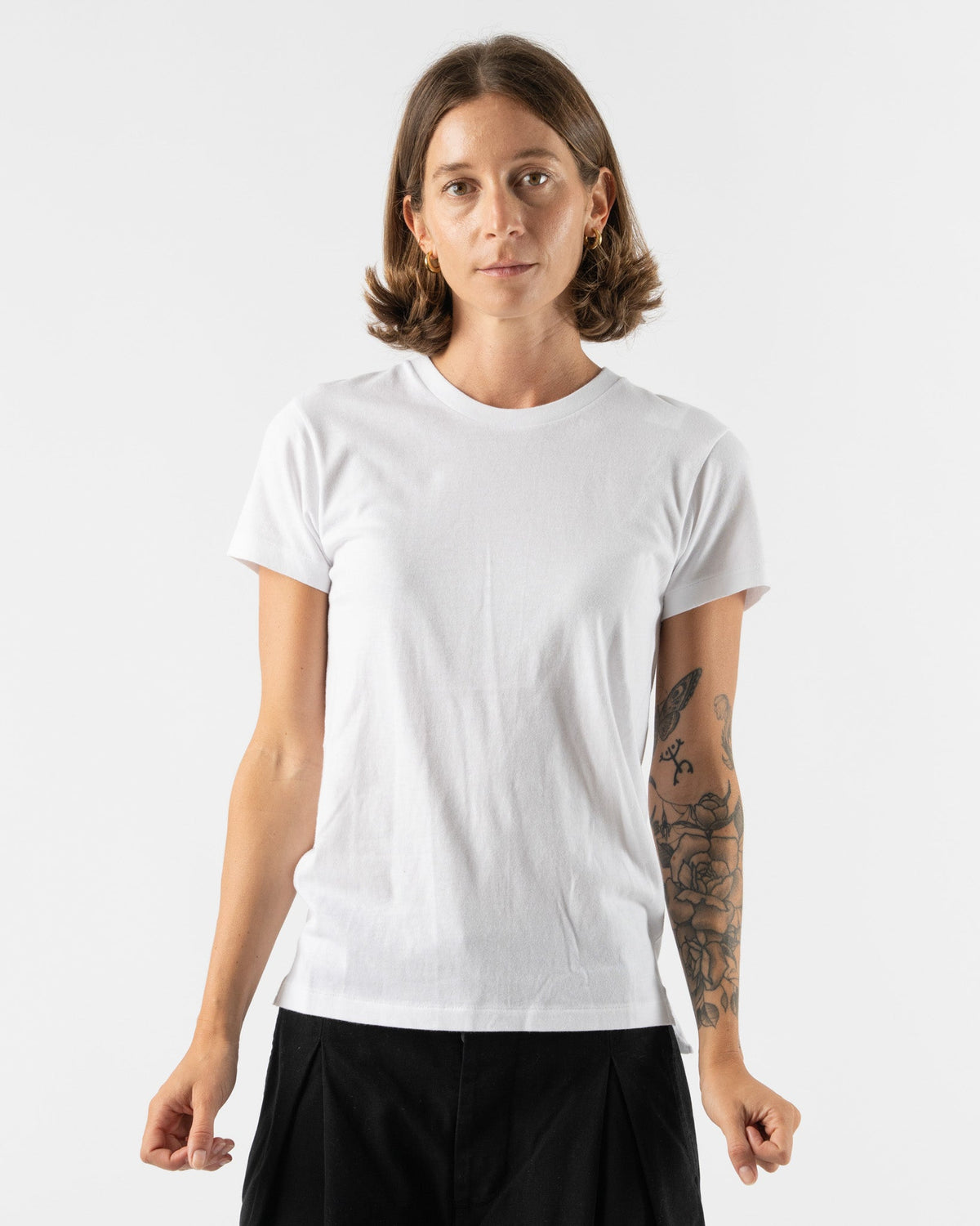 Auralee Womens Seamless Crew Neck Tee in White Curated at Jake and 