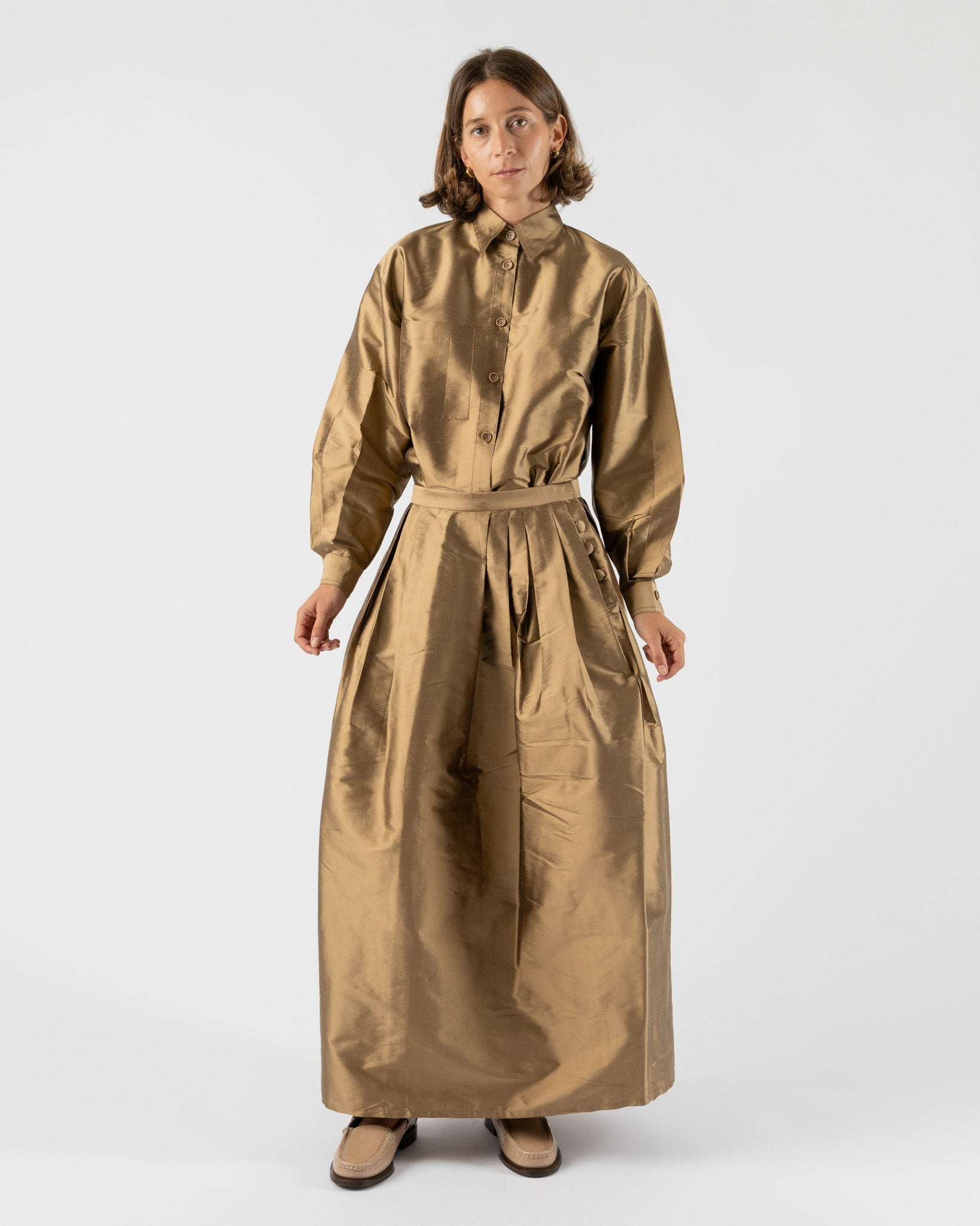 Chelsea-Mak-Athena-Skirt-in-Copper-Santa-Barbara-Boutique-Jake-and-Jones-Sustainable-Fashion