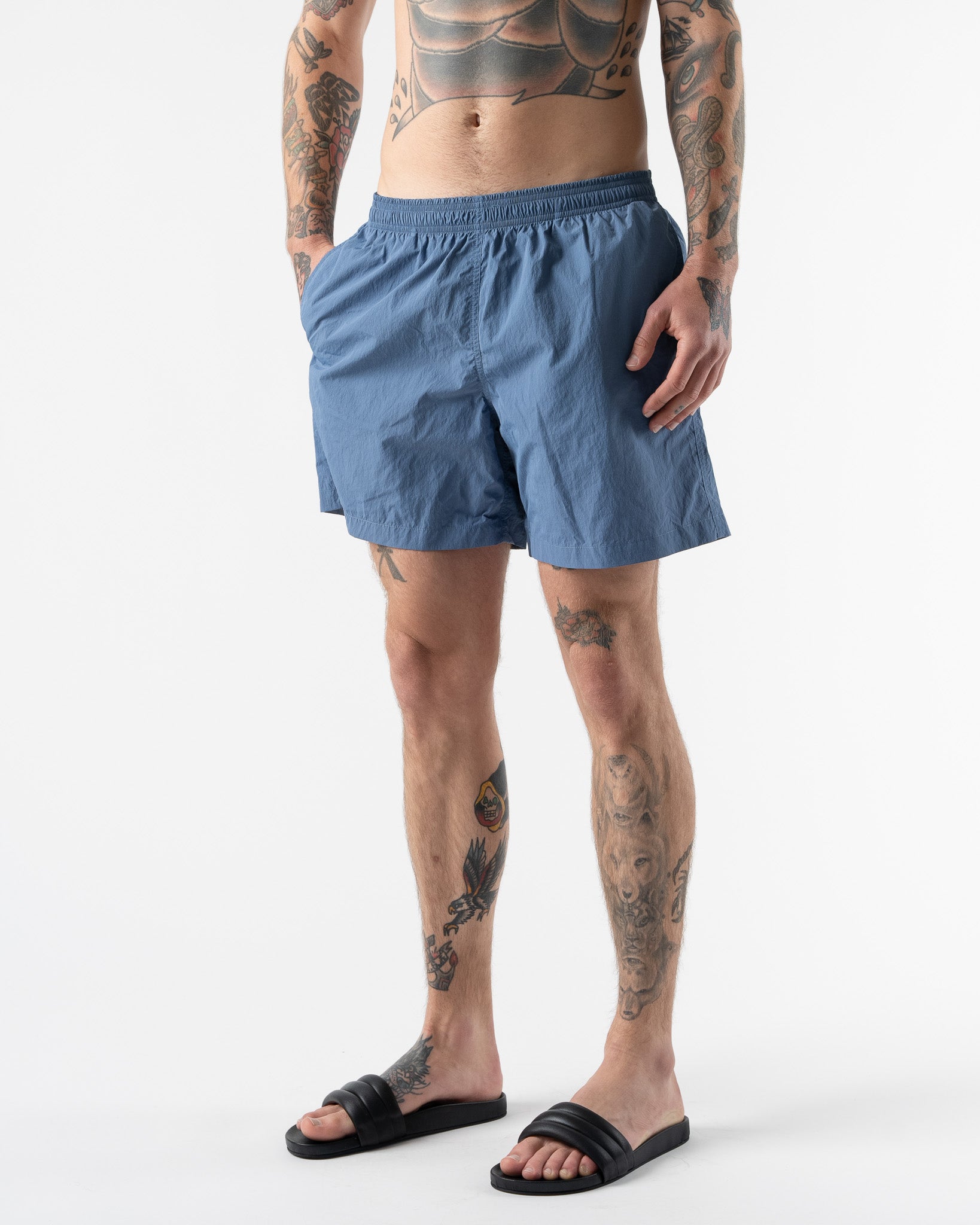 Lido Swim Shorts in Mid Blue