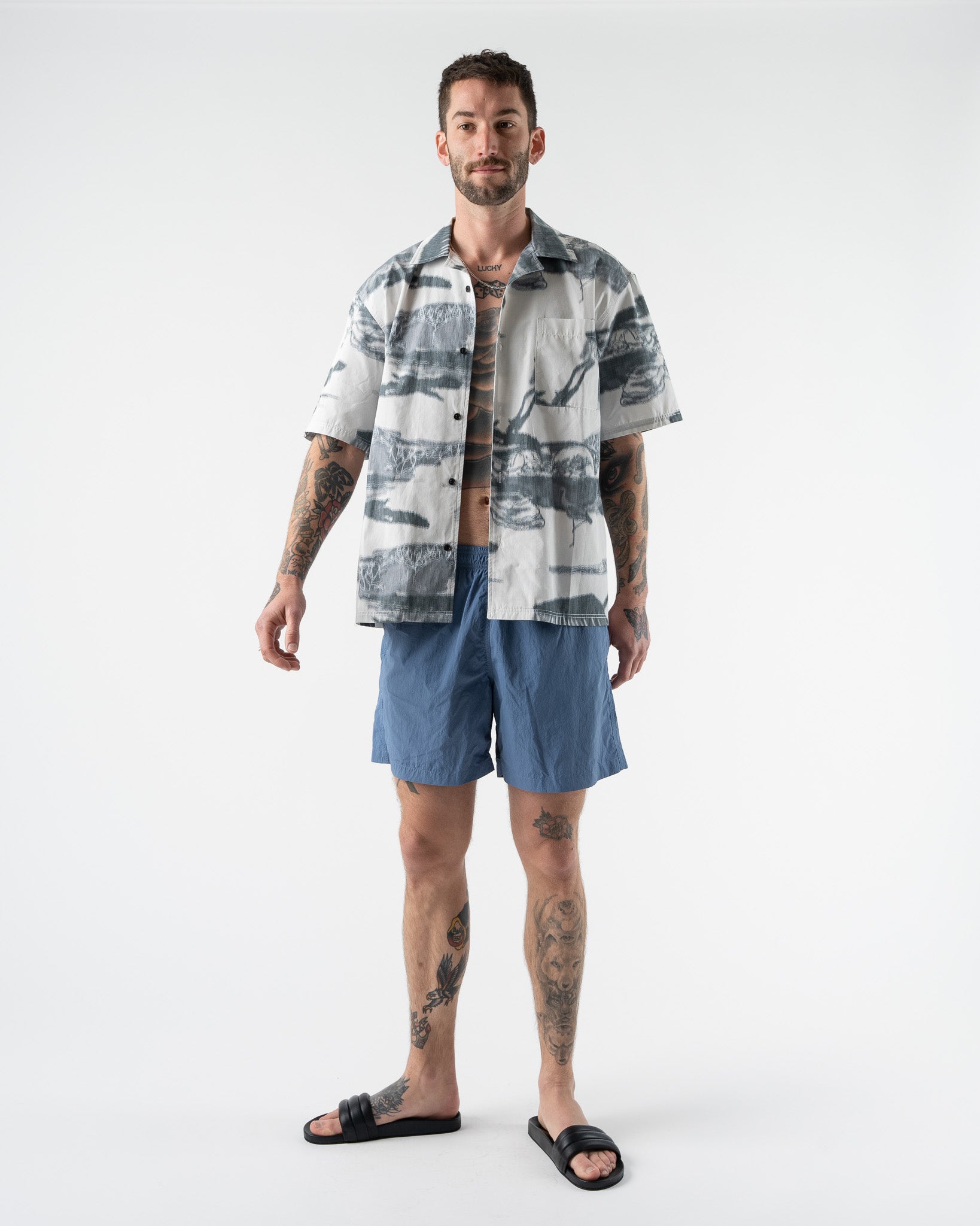 Lido Swim Shorts in Mid Blue