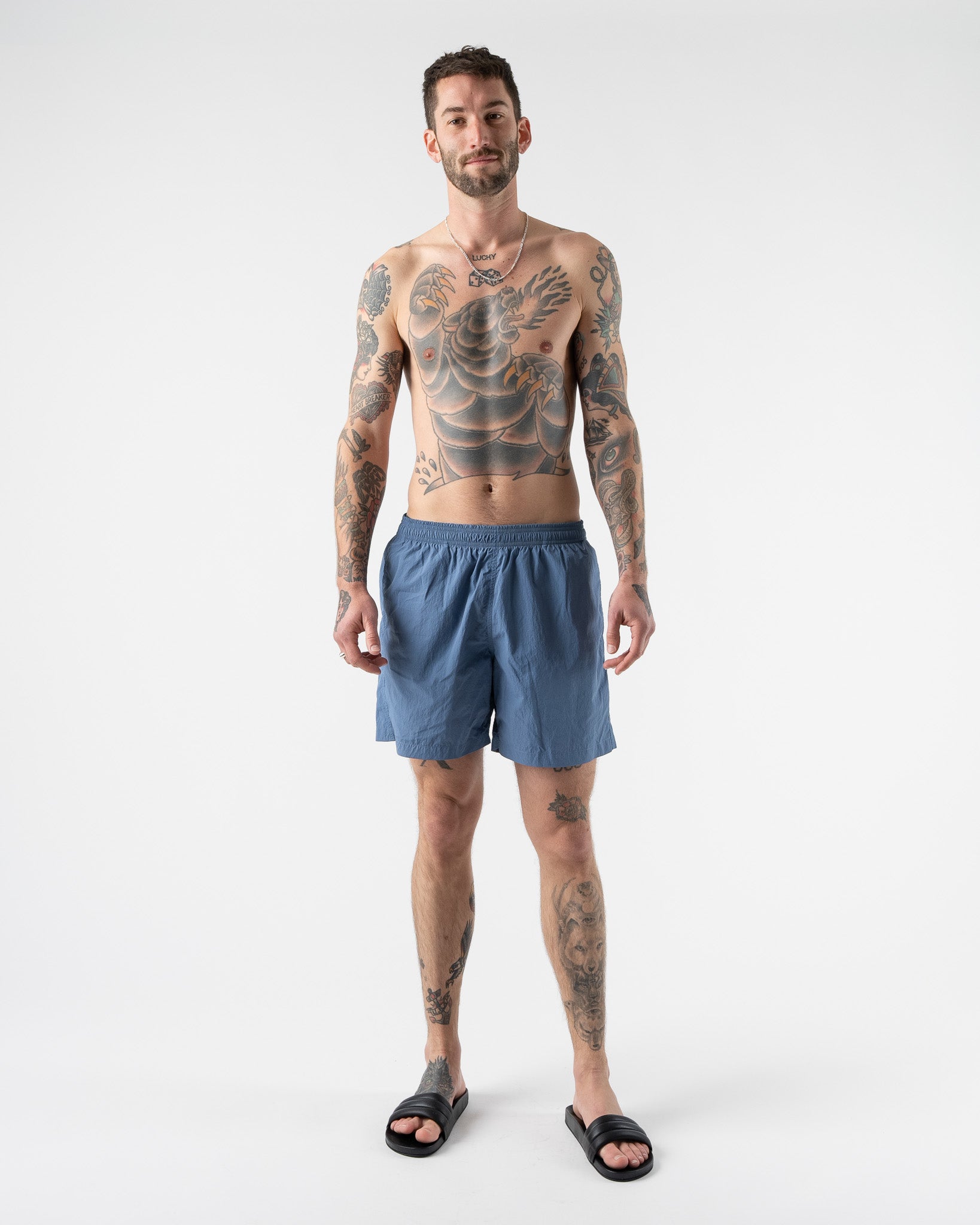 Lido Swim Shorts in Mid Blue