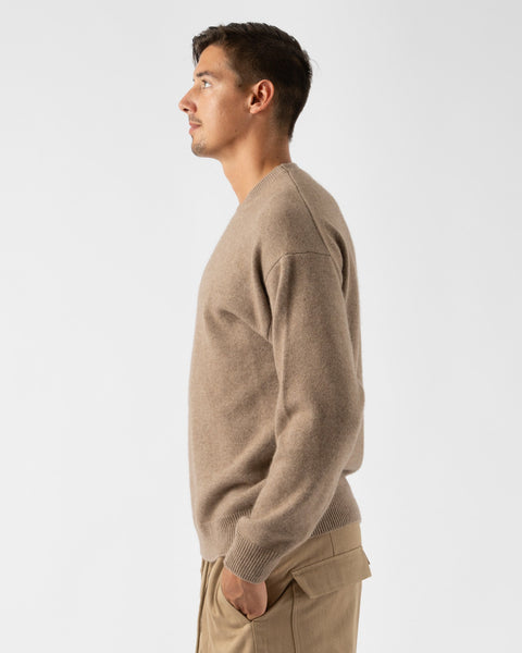 Auralee Baby Cashmere Knit Pullover in Natural Brown Curated at Jake and  Jones