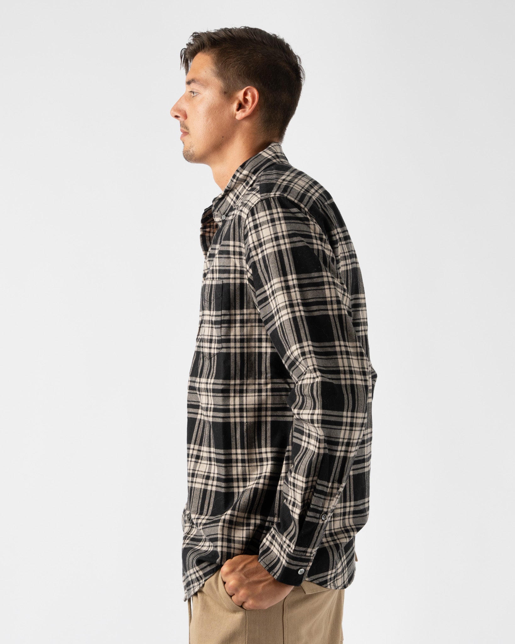 Alex-Mill-Mill-Shirt-in-Black/Ivory-Tartan-Santa-Barbara-Boutique-Jake-and-Jones-Sustainable-Fashion