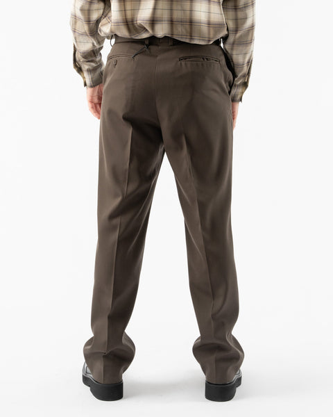 Auralee Light Wool Max Gabardine Slacks in Dark Brown Curated at