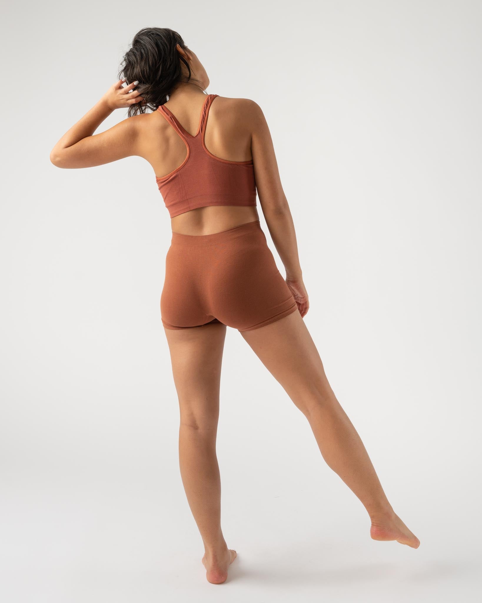 Baserange Oleta Highneck Bra in Rust