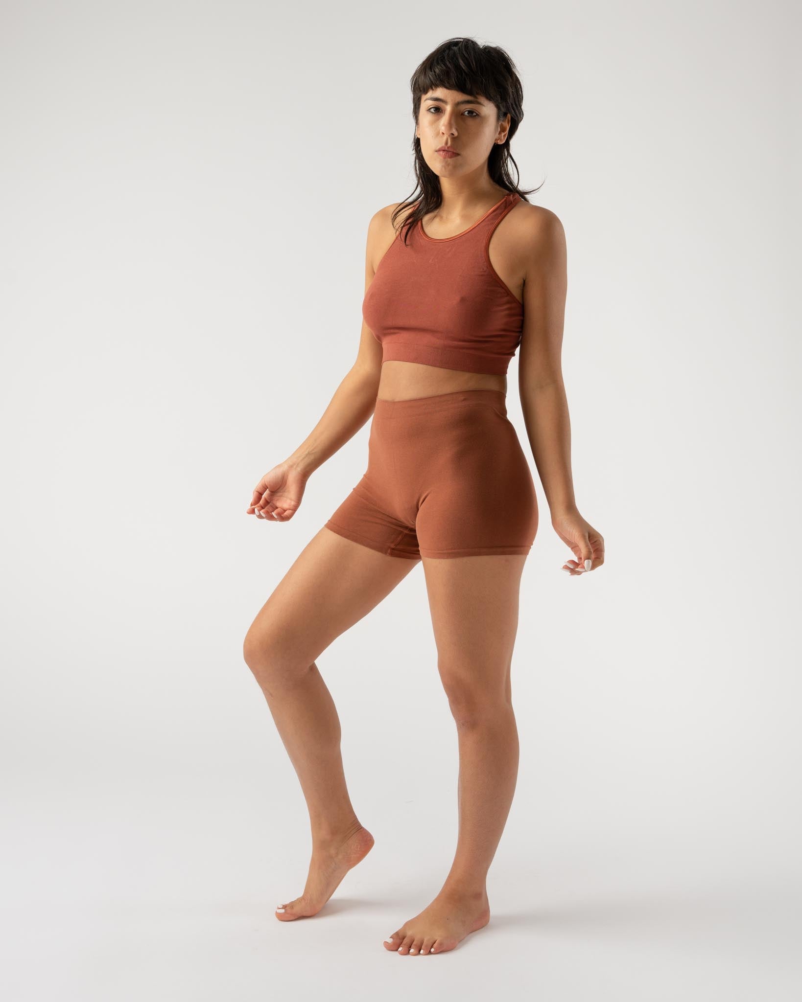 Baserange Oleta Highneck Bra in Rust