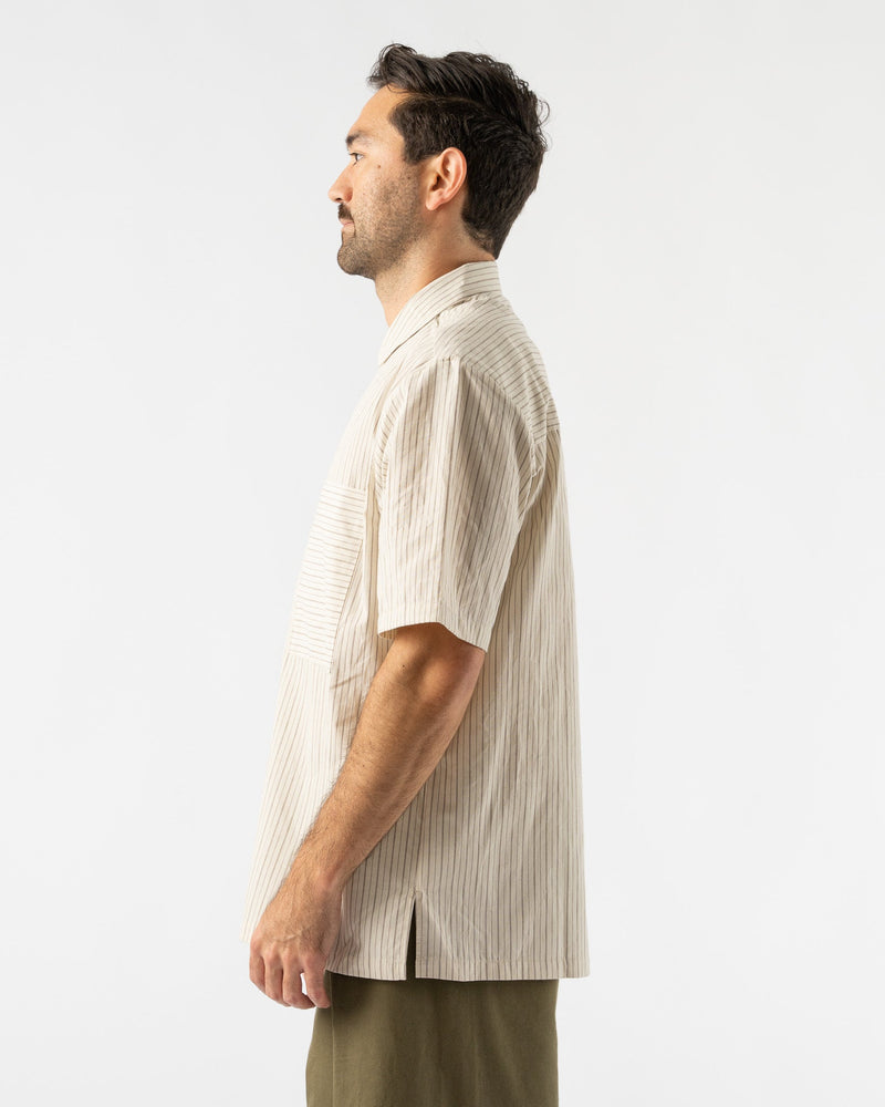 Cawley-August-Shirt-in-Ecru/-Brown-Stripe-Santa-Barbara-Boutique-Jake-and-Jones-Sustainable-Fashion