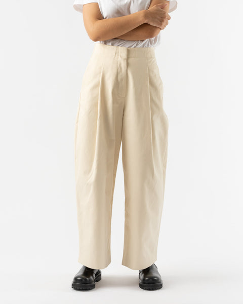 Studio Nicholson Dordoni Deep Pleat Volume Ankle Pant in Cream